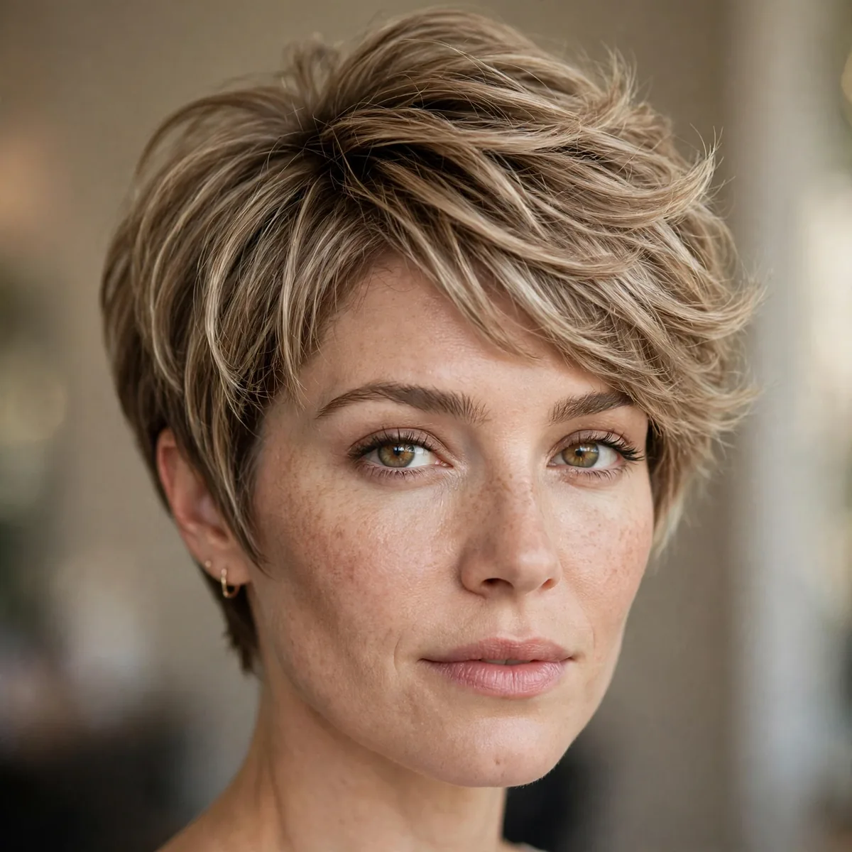 Classic pixie bob with volume on fine hair