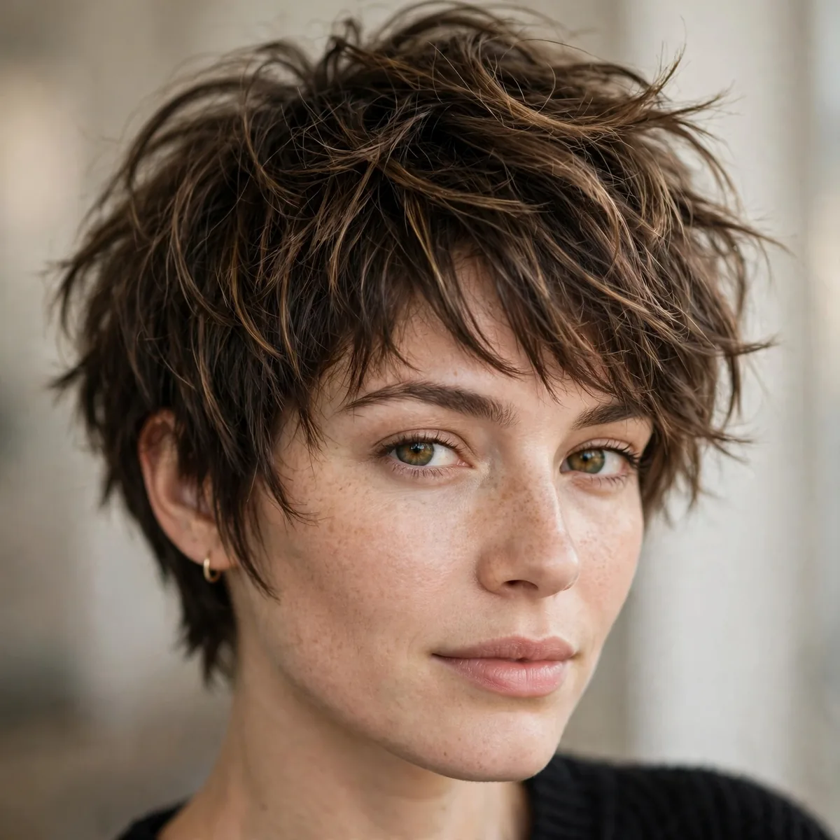 Tousled textured pixie bob