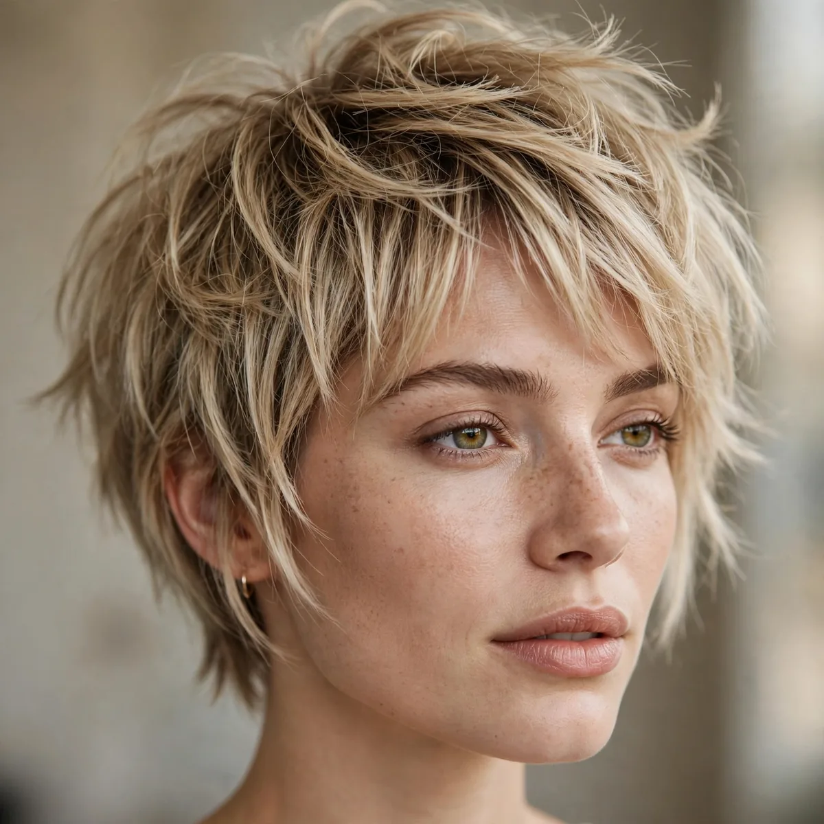 Feathered pixie bob with airy layers