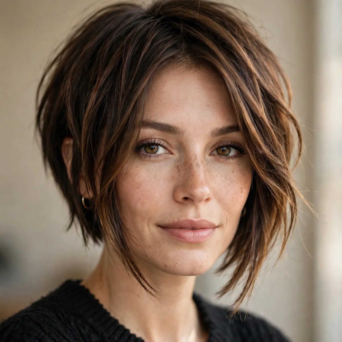A-line pixie bob longer in front