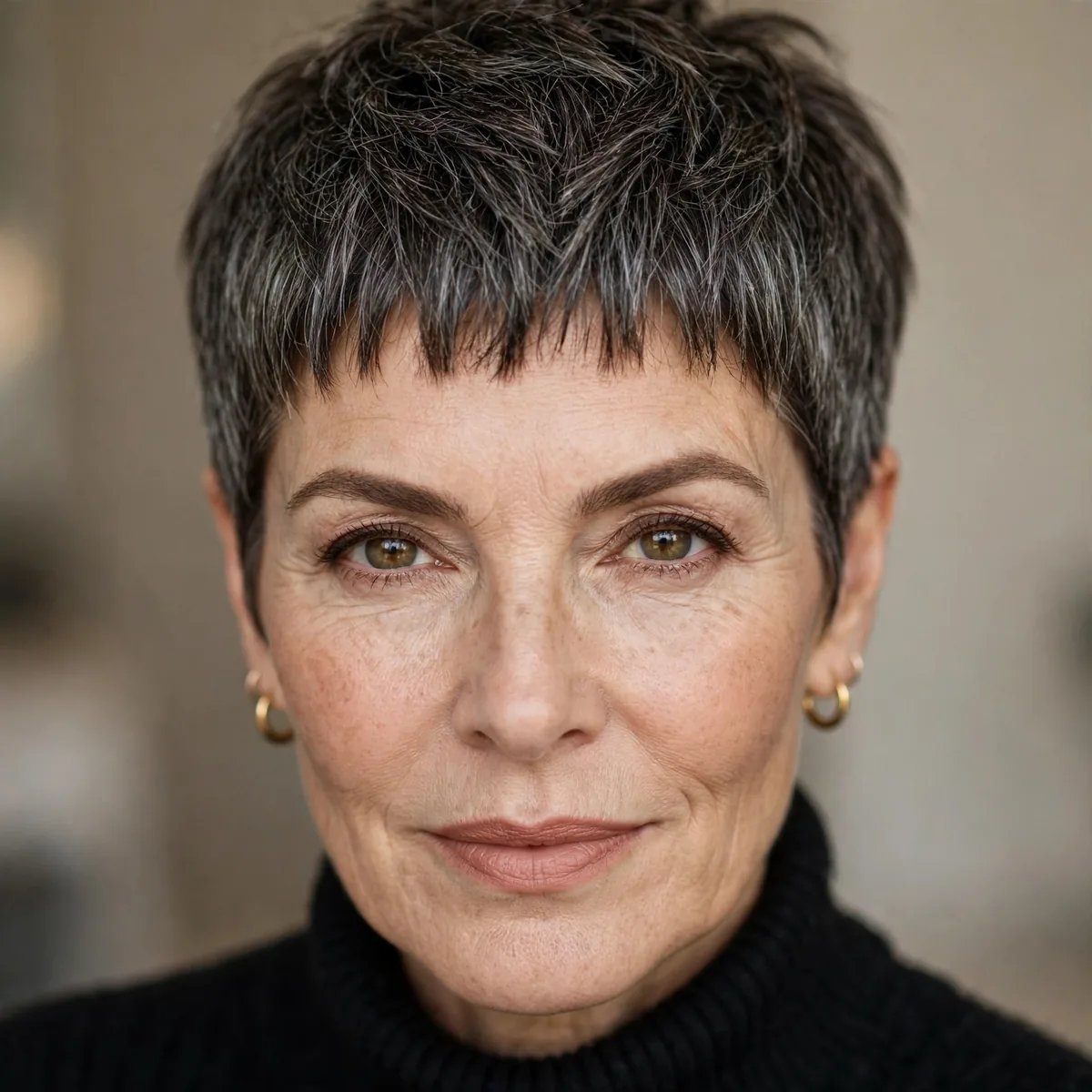 Pixie haircut with micro bangs