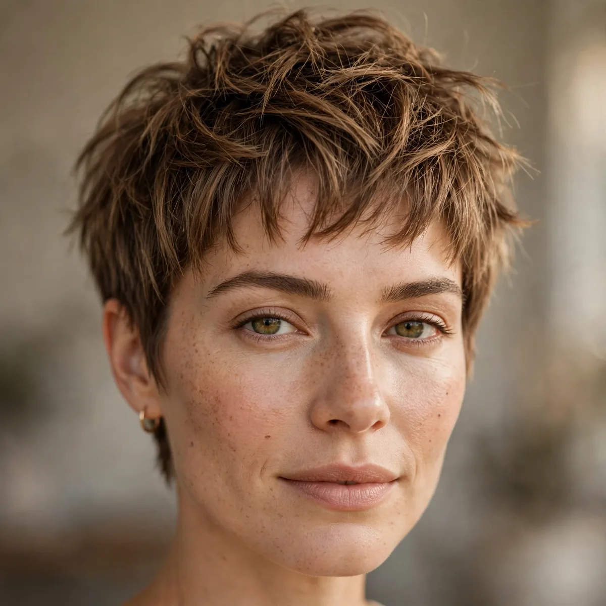 Textured crop pixie with choppy pieces