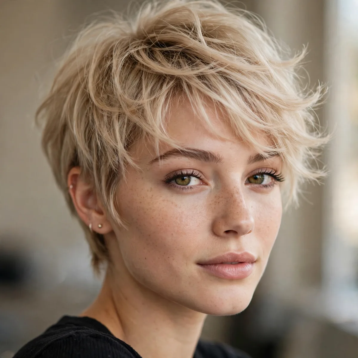 Feathered pixie with soft wispy layers
