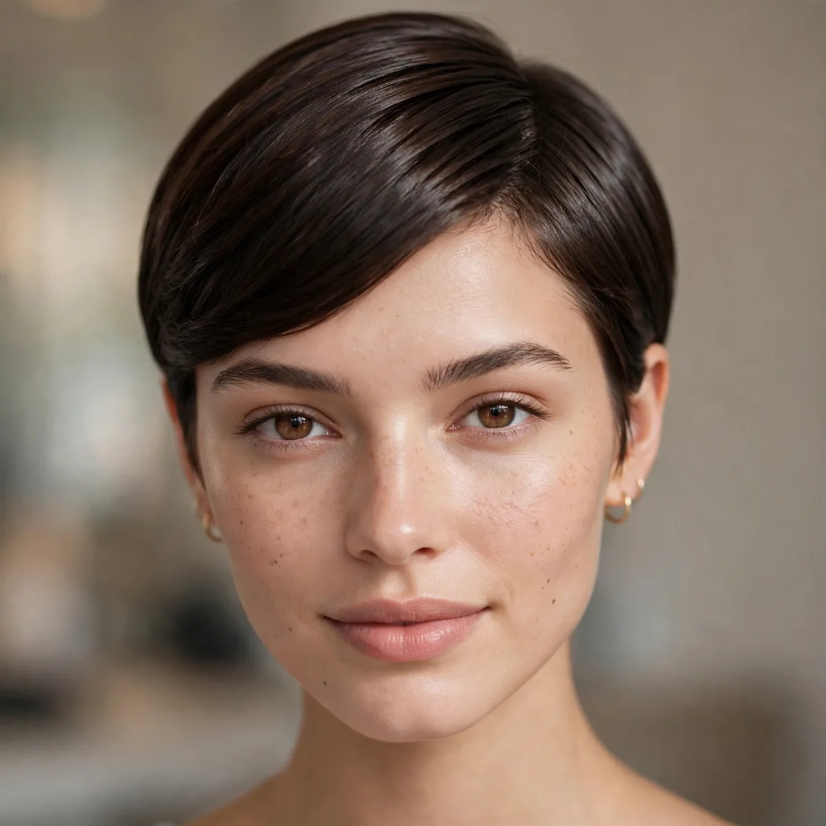 Sleek smooth pixie with polished finish