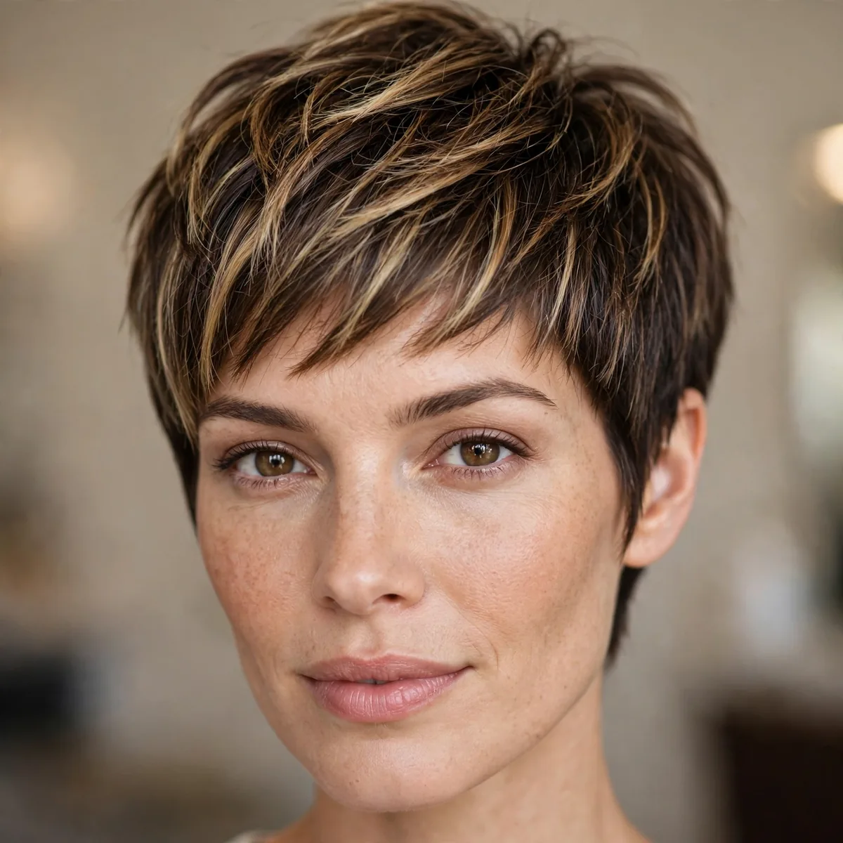 Pixie with dimensional highlights adding depth