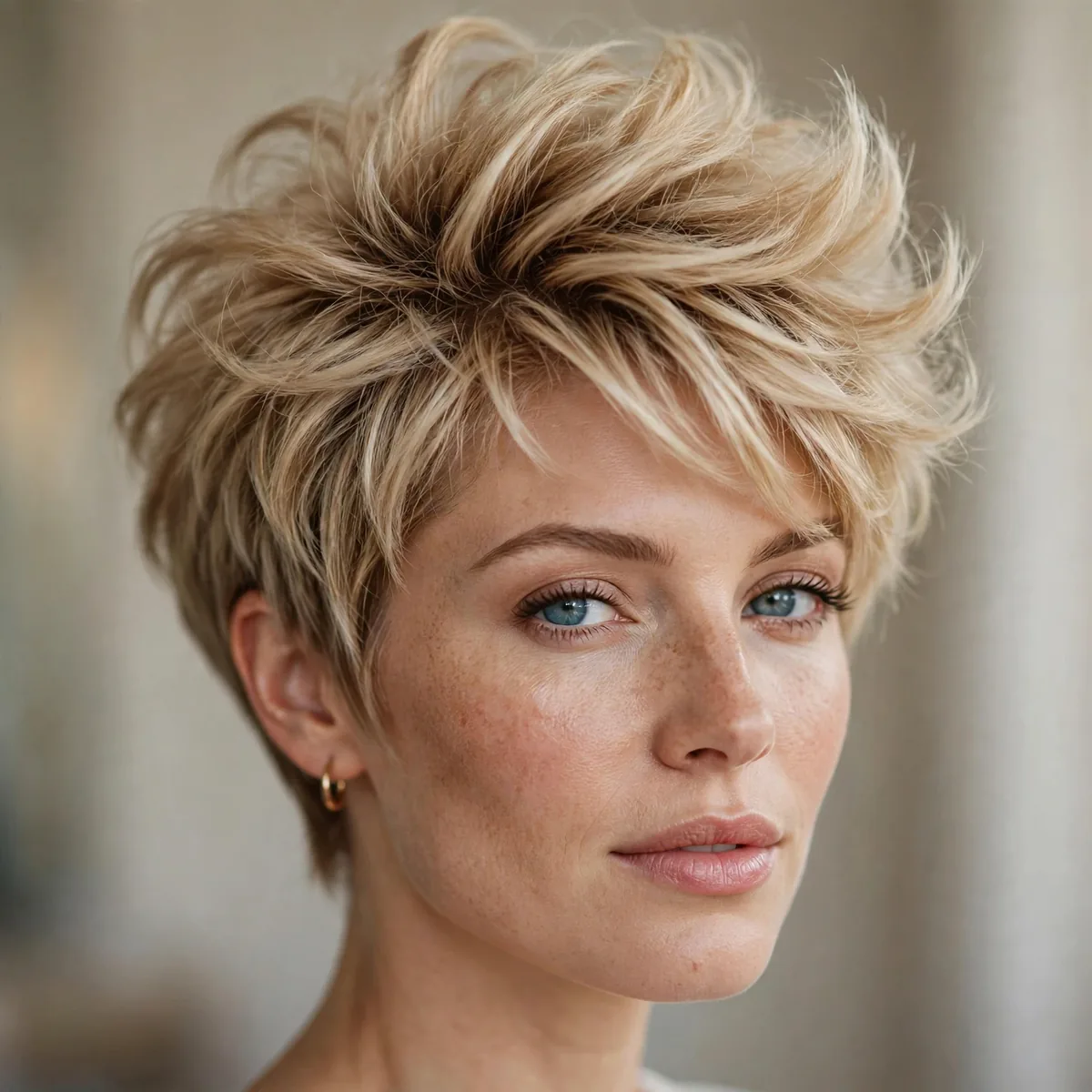 Pixie with volume at the crown for fullness