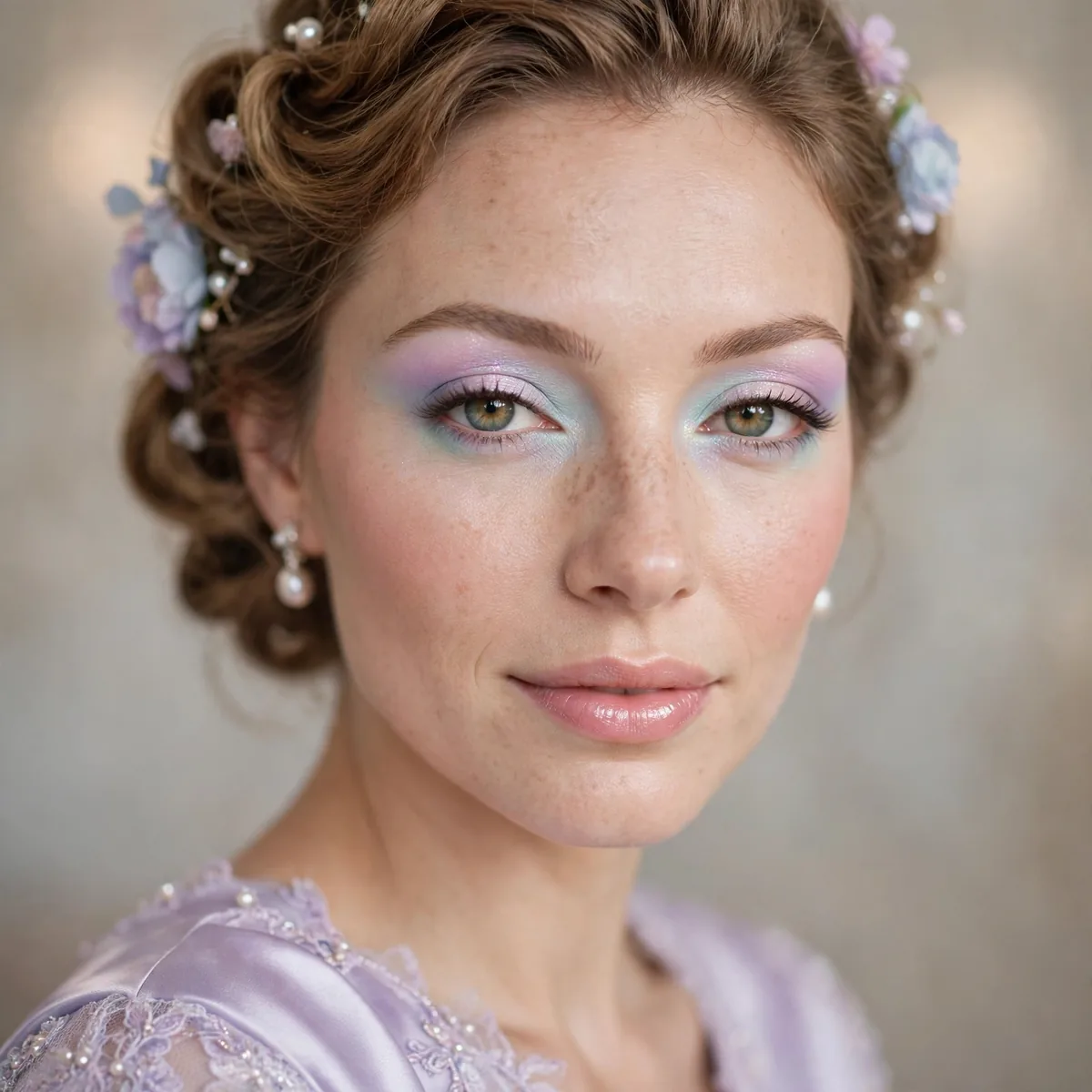 Pastel eyeshadow prom look