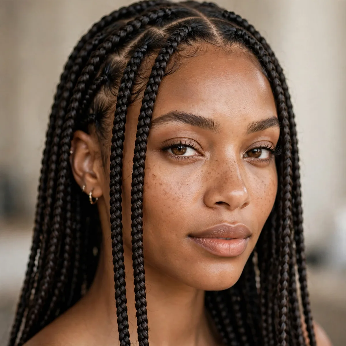 Knotless box braids protective style