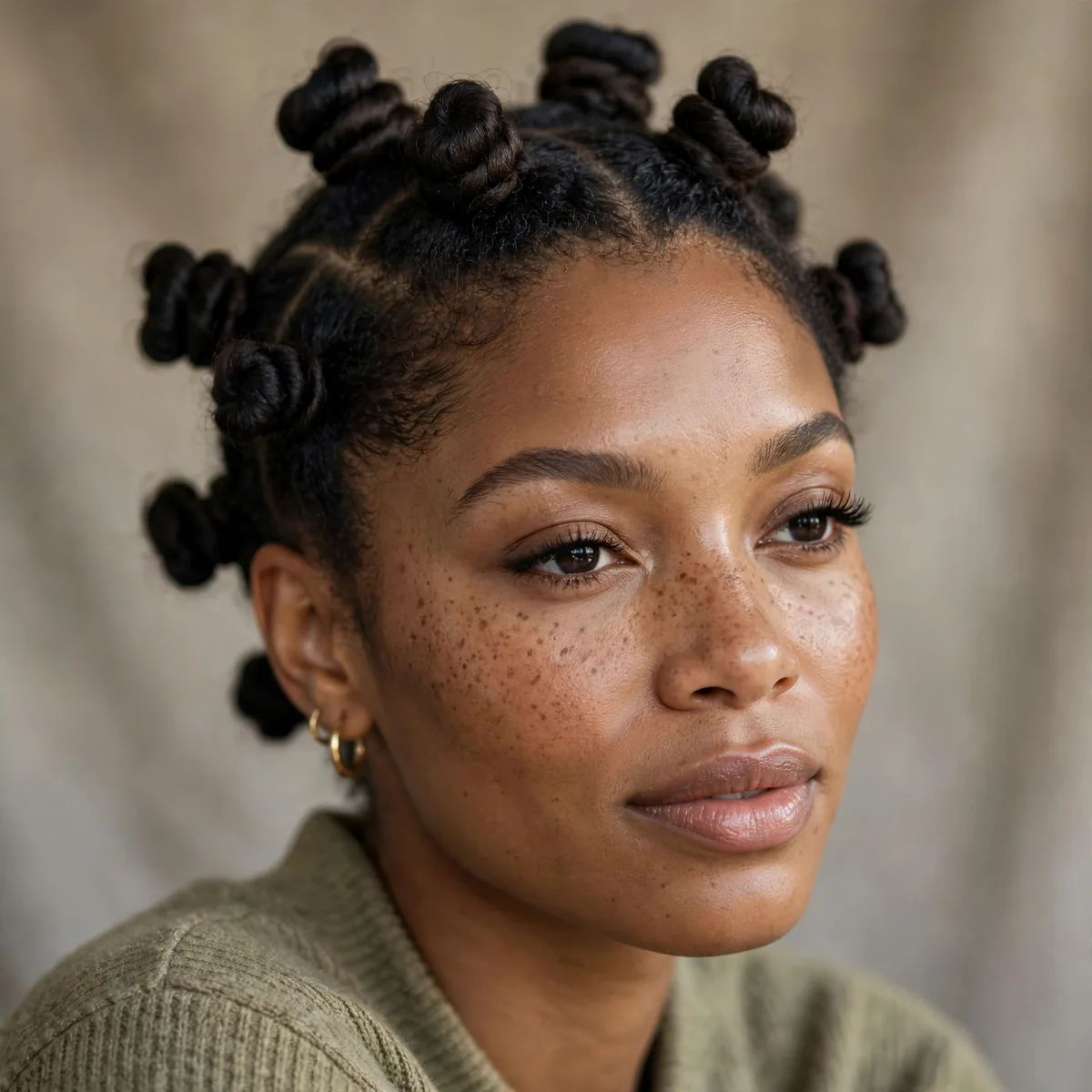 Bantu knots protective style
