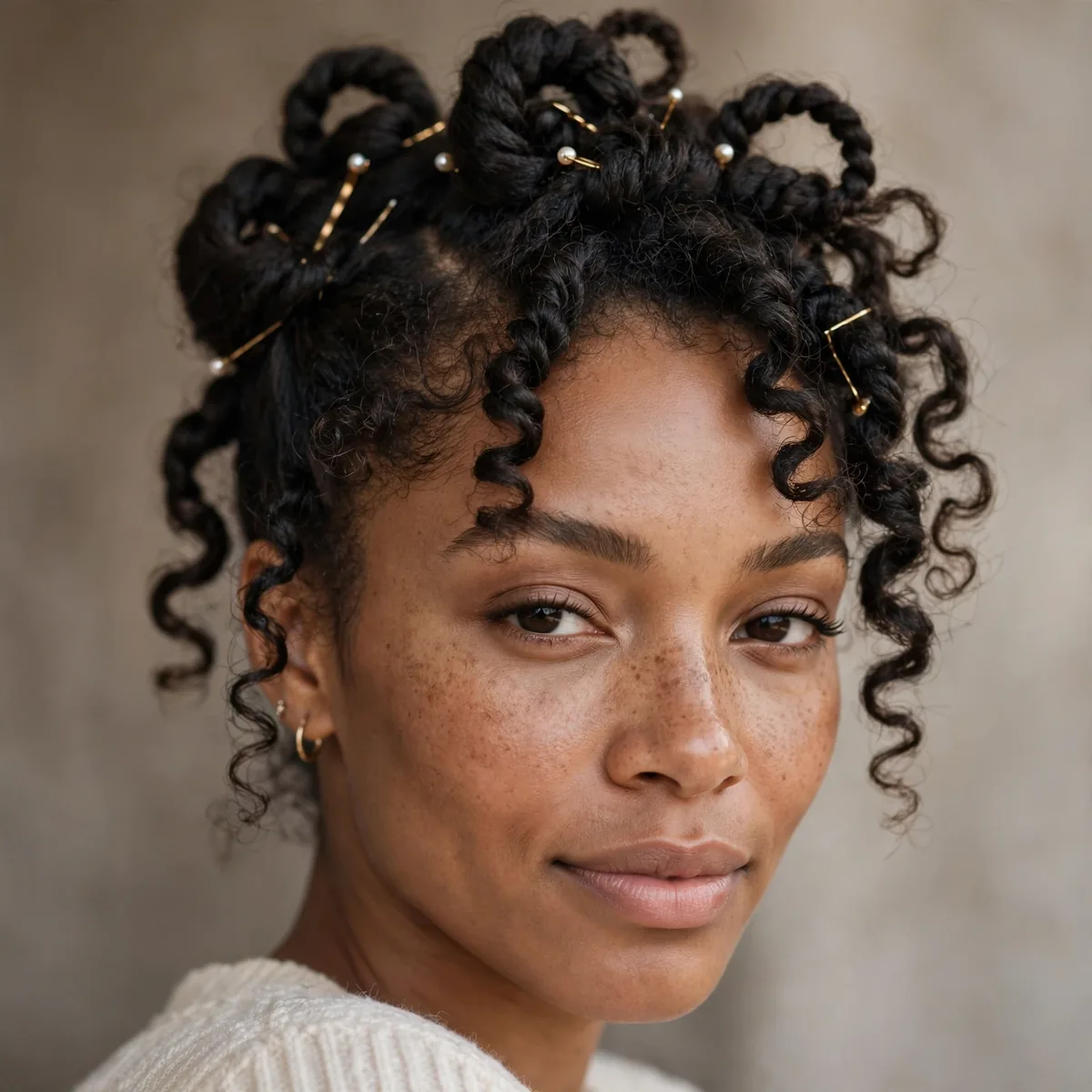Twist-out styled into a pinned updo