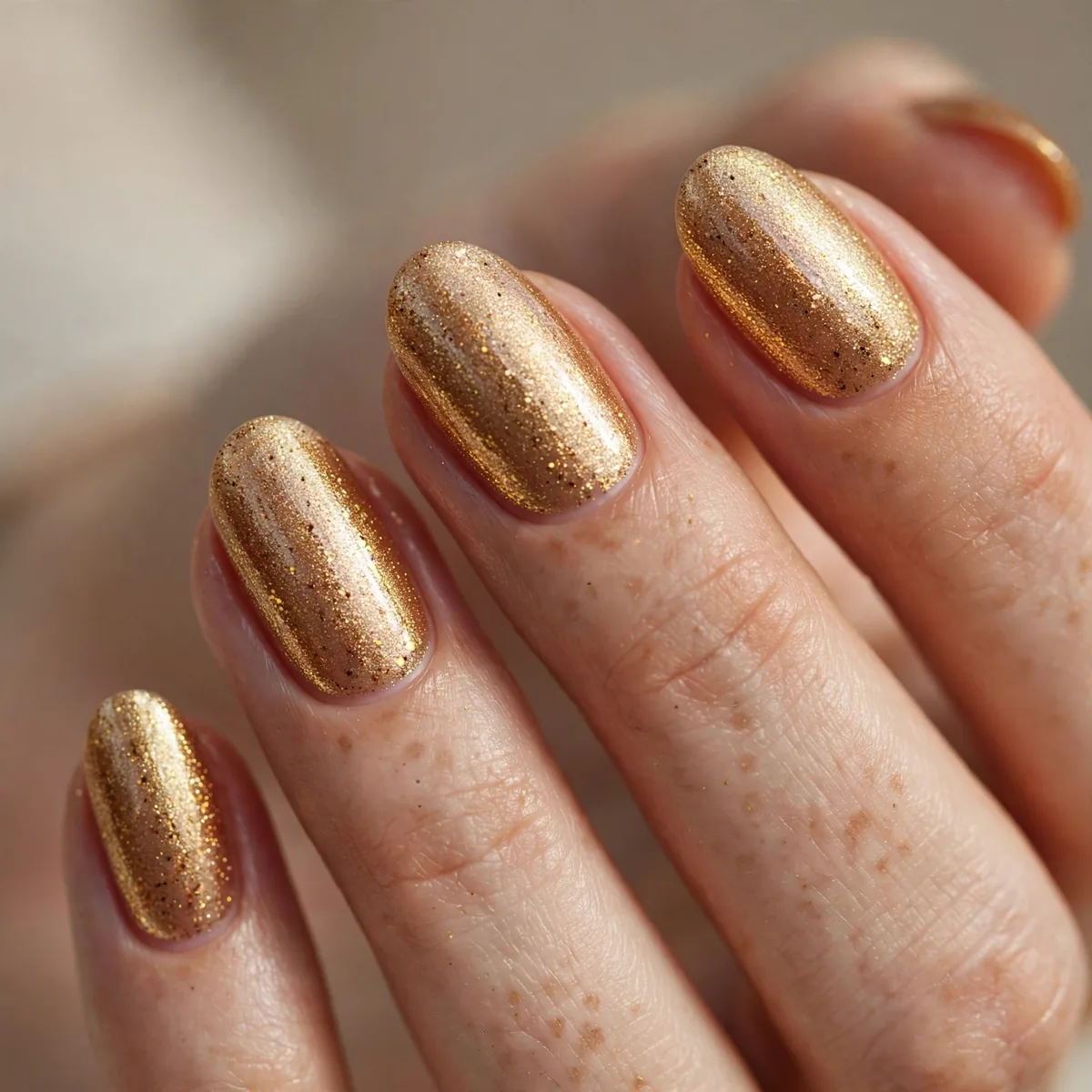 Harvest gold shimmer spice nails