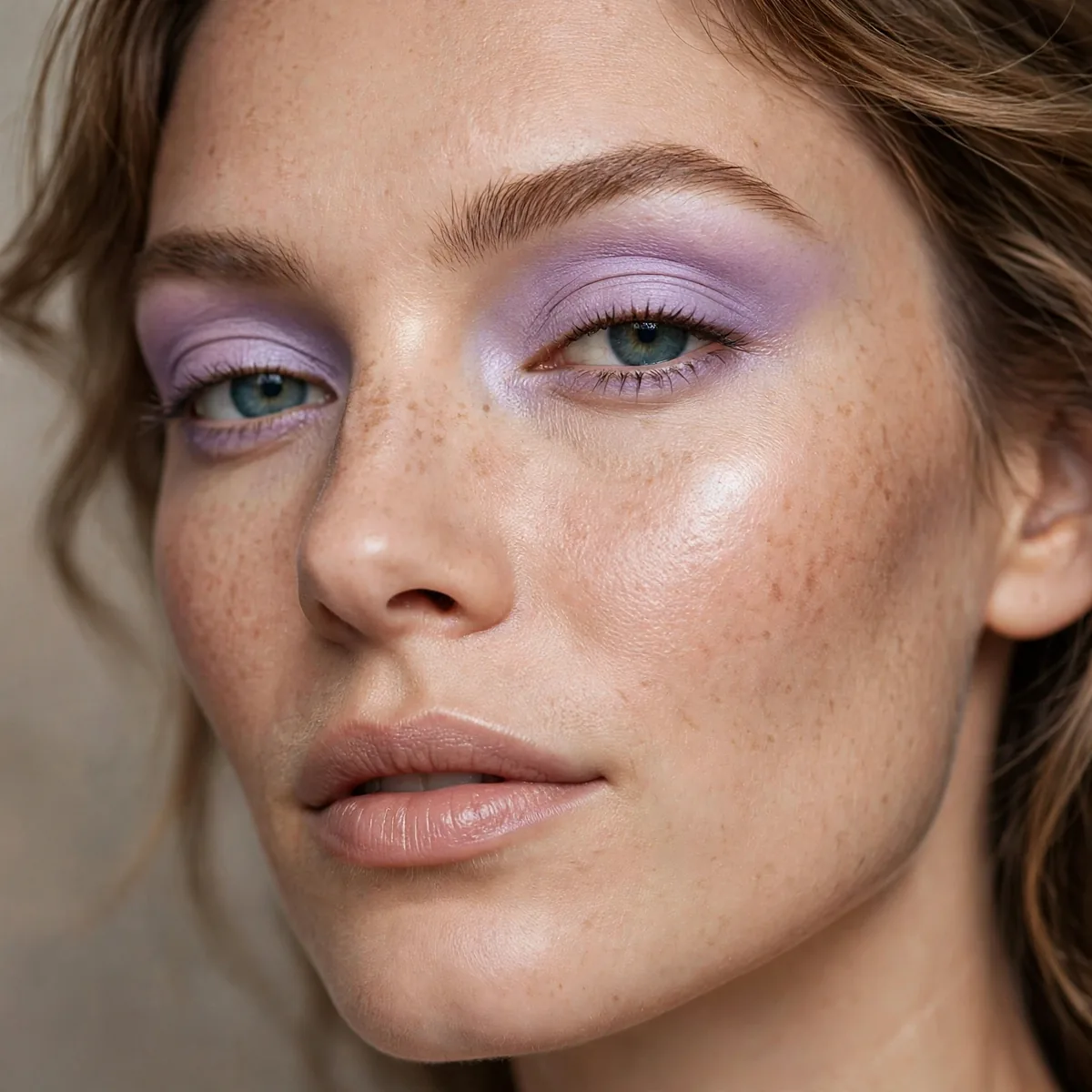Lavender eyeshadow wash look