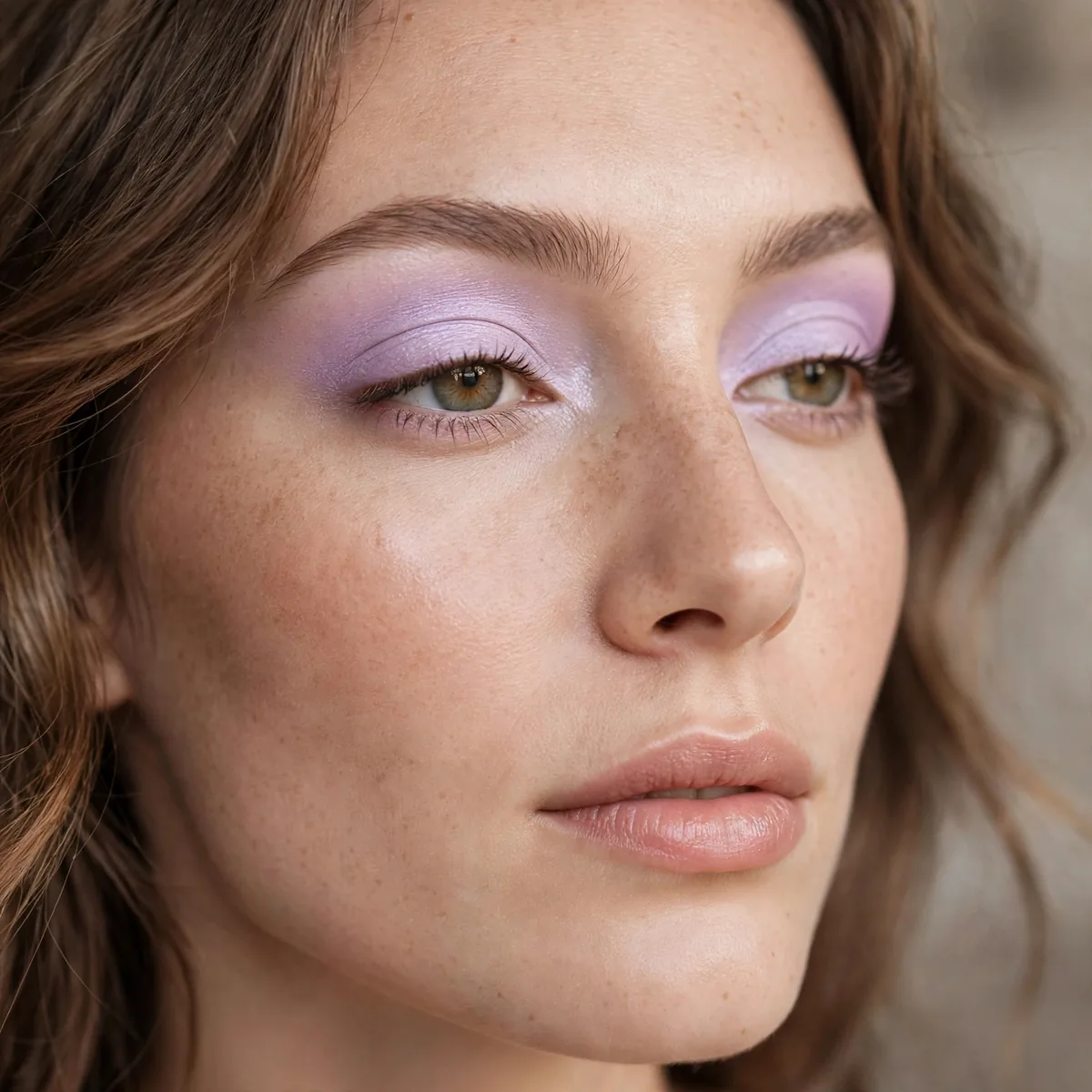 Pastel lilac eyeshadow look