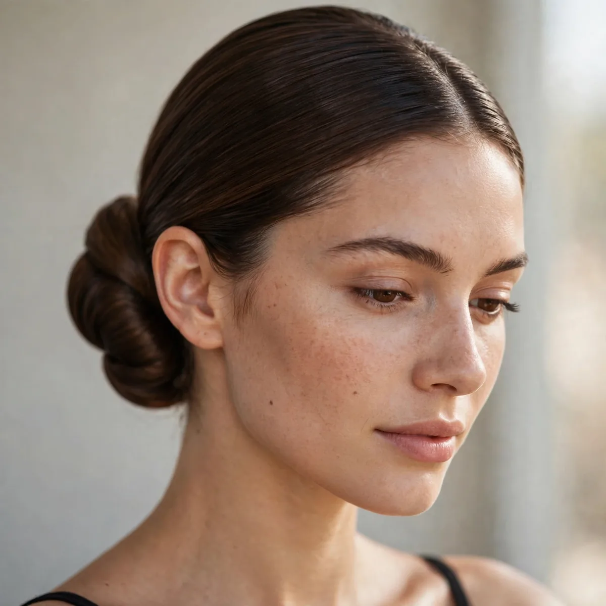 Sleek low chignon bun