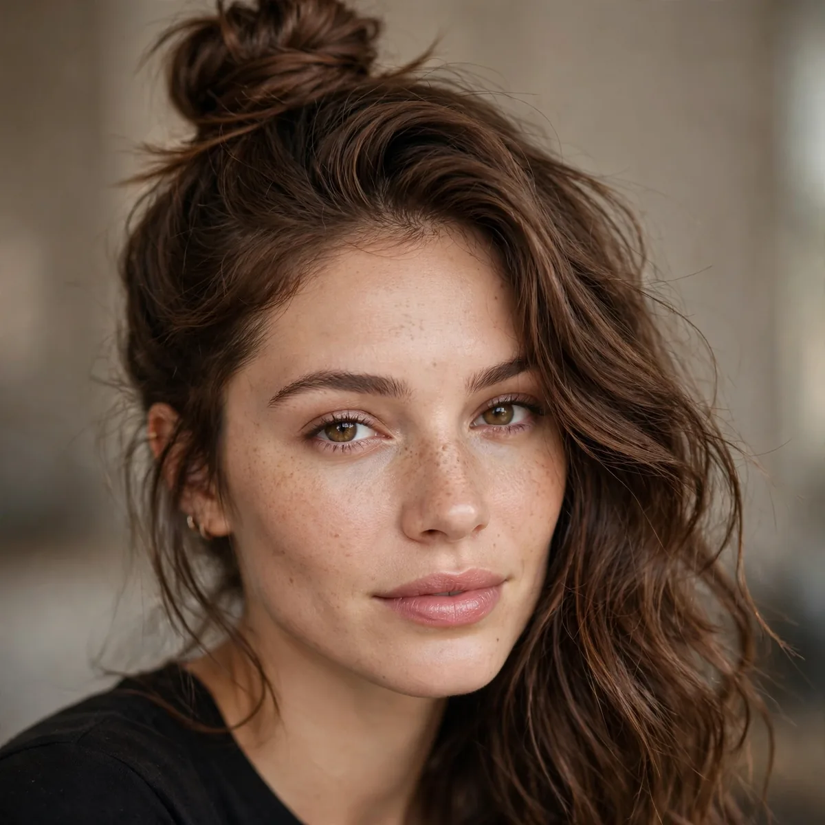 Half-up top knot hairstyle