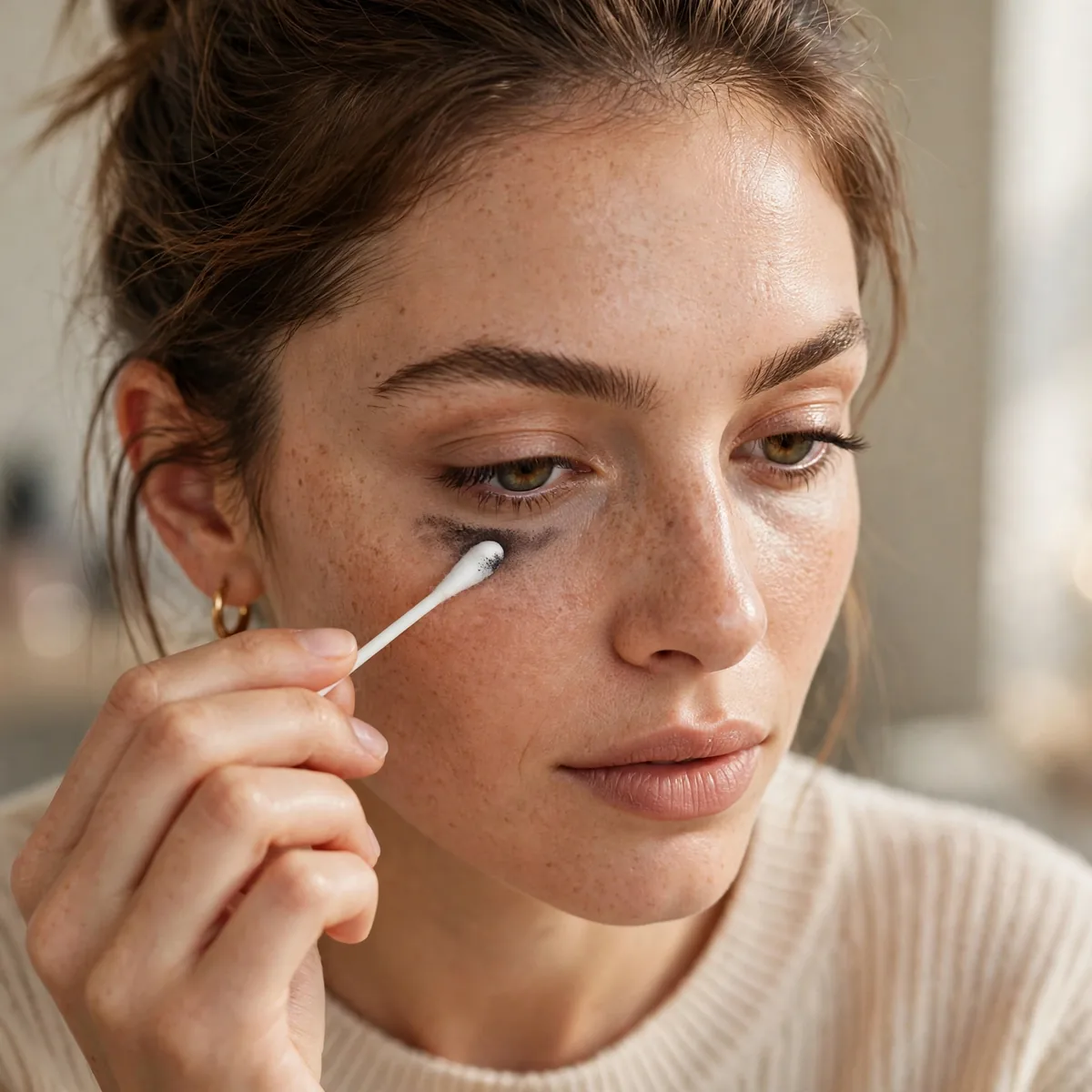 Fixing smudged eyeliner midday