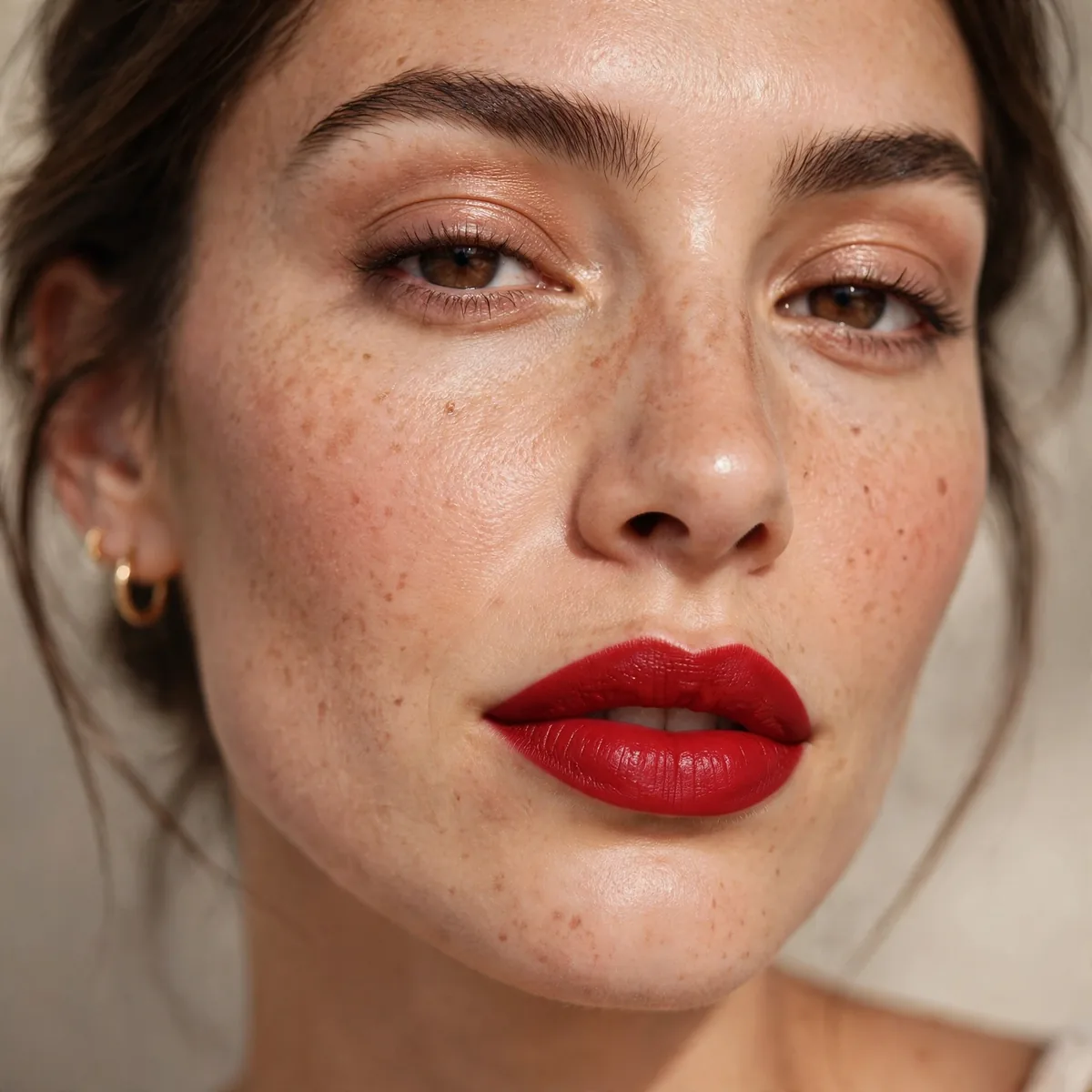 True red universal lipstick shade