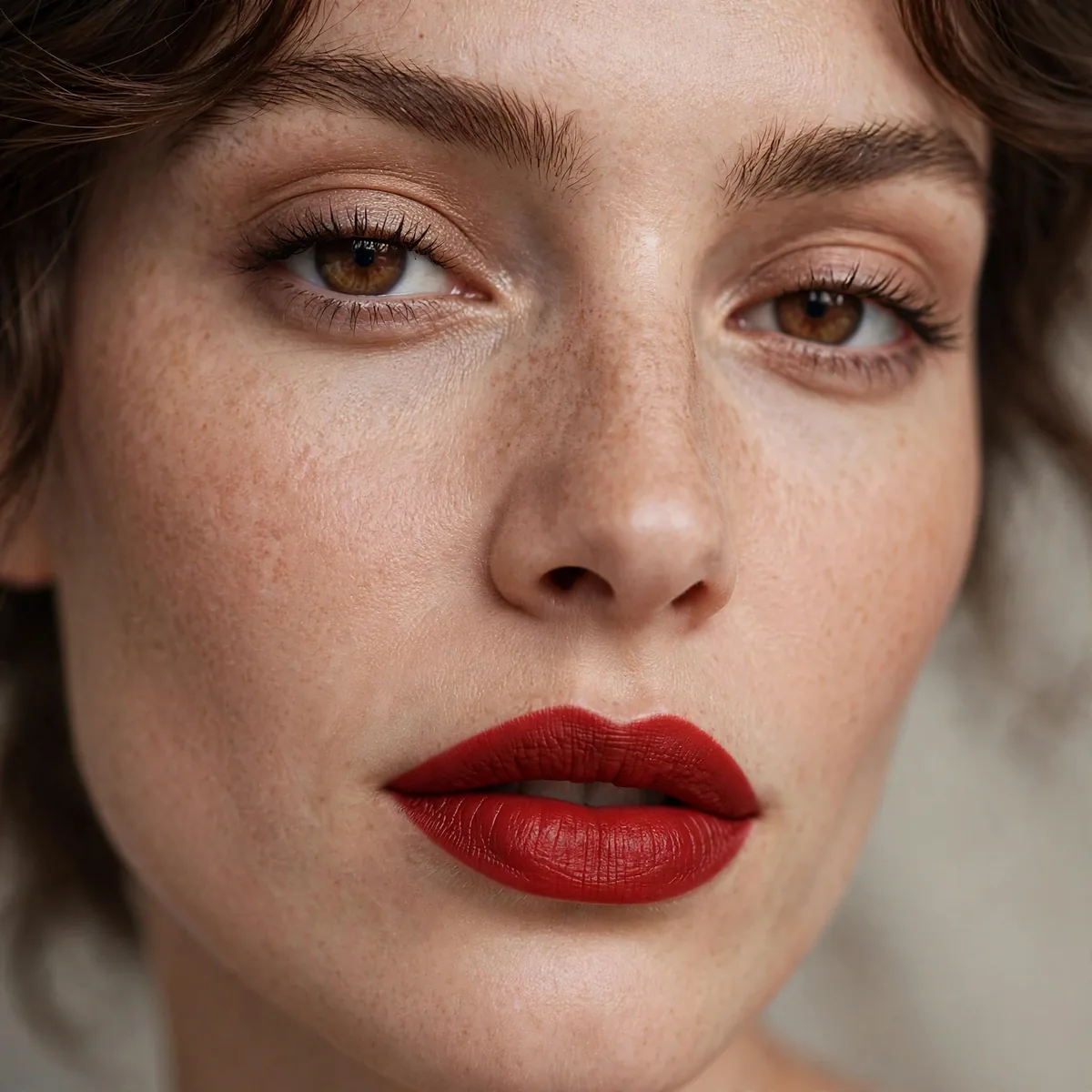 Brick red classic lipstick