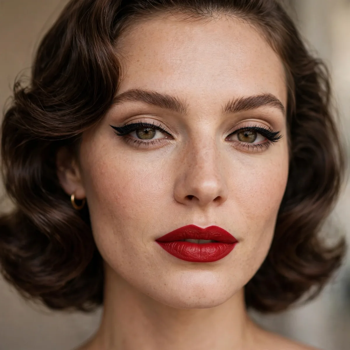 Classic Hollywood red lipstick look