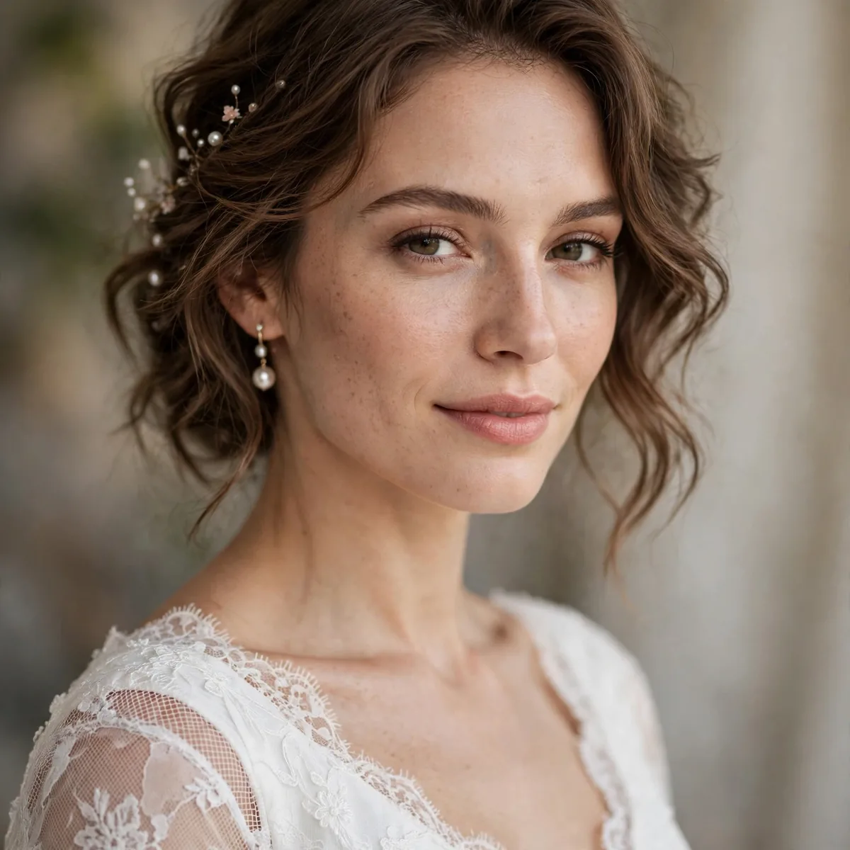 Bride in white rehearsal dinner dress