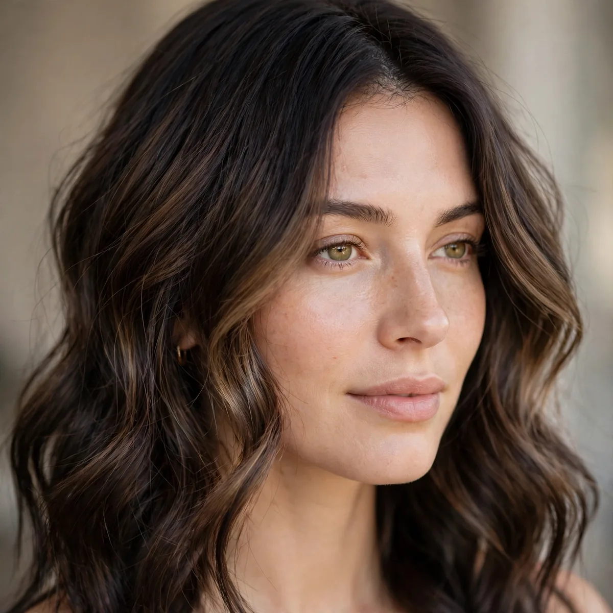 Gentle root drop reverse balayage