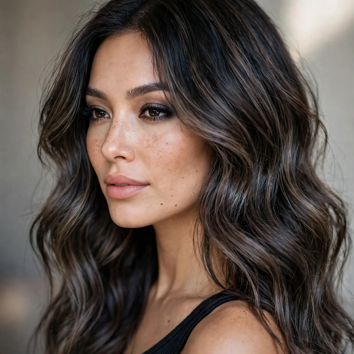 Smoky reverse balayage blend