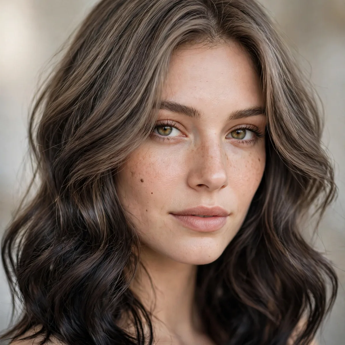 Ash brunette reverse balayage