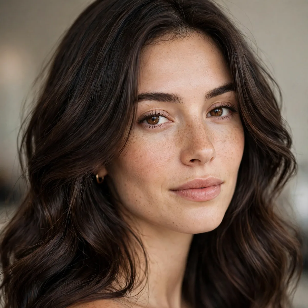 Full brunette color after reverse balayage