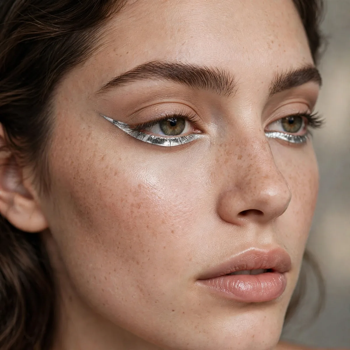 Metallic reverse cat eye
