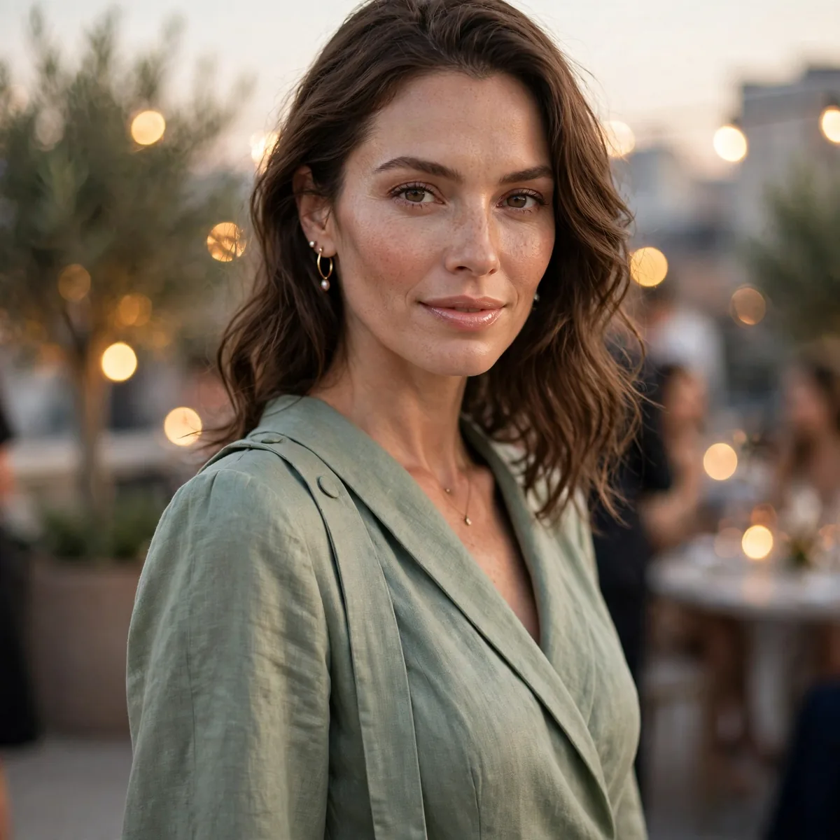 Wide leg jumpsuit rooftop party