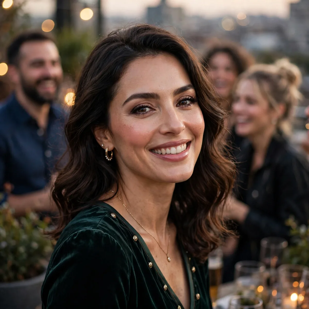 Friends rooftop party photo
