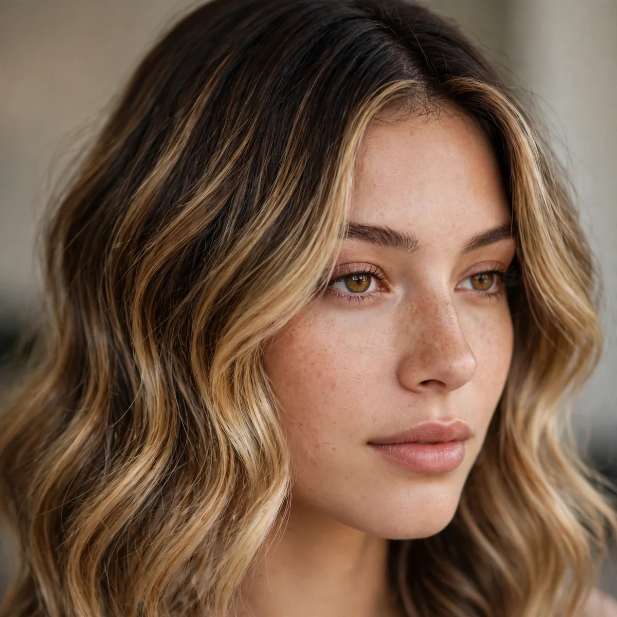 Espresso root melt on highlighted hair