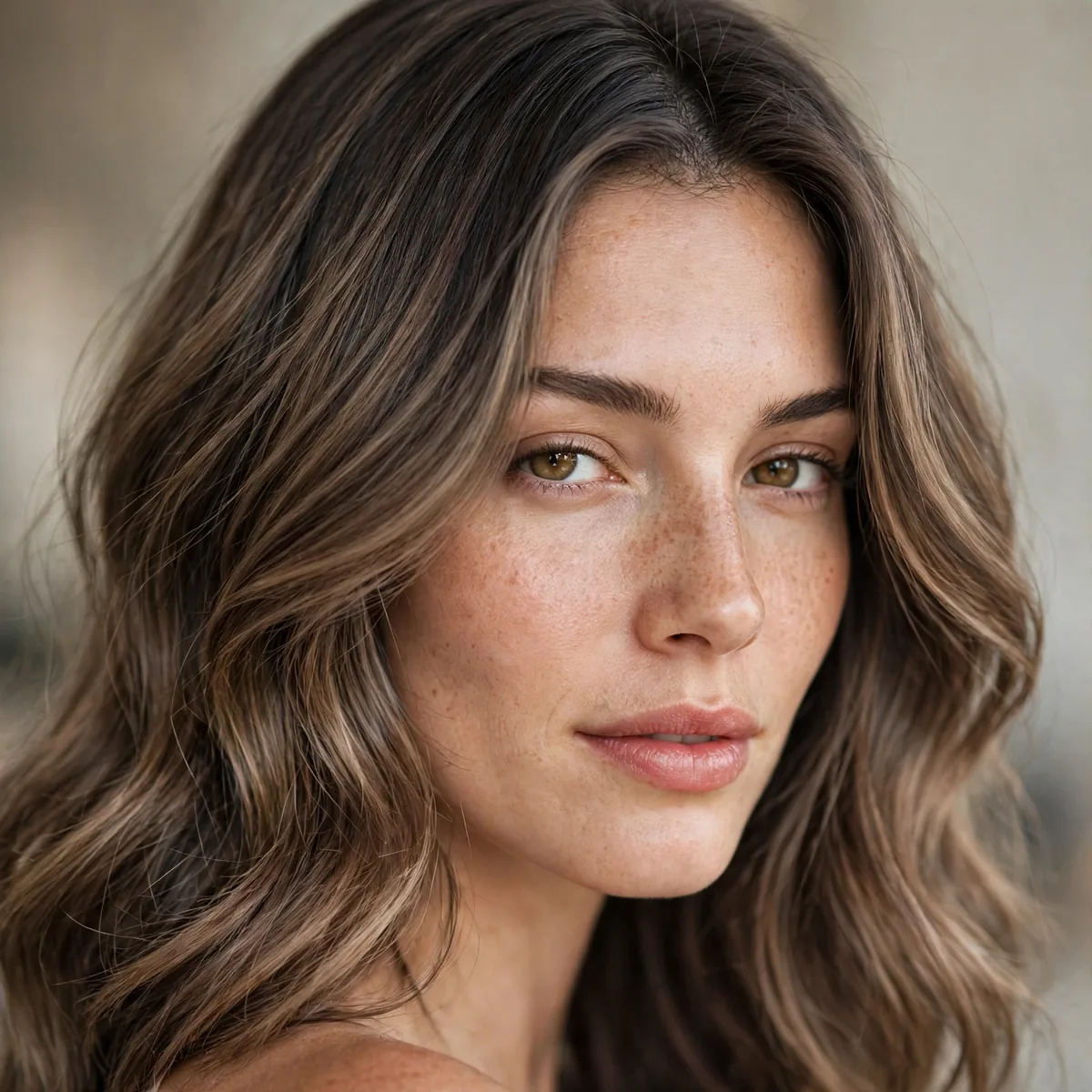 Ash brown root melt on light brown hair