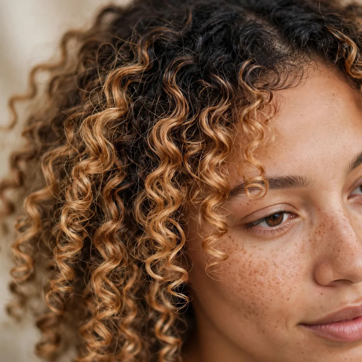 Root melt on curly hair