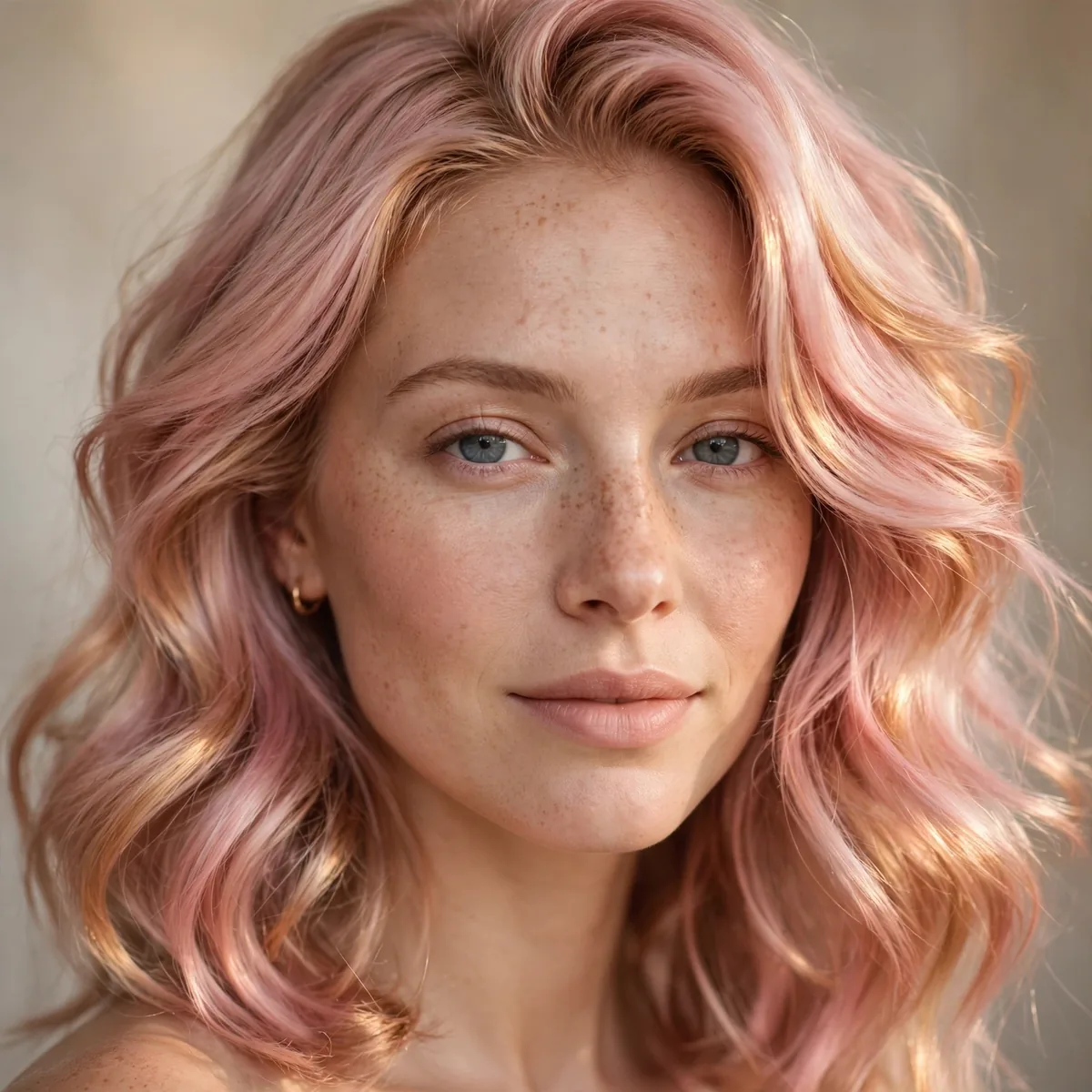 Pastel rose gold hair color