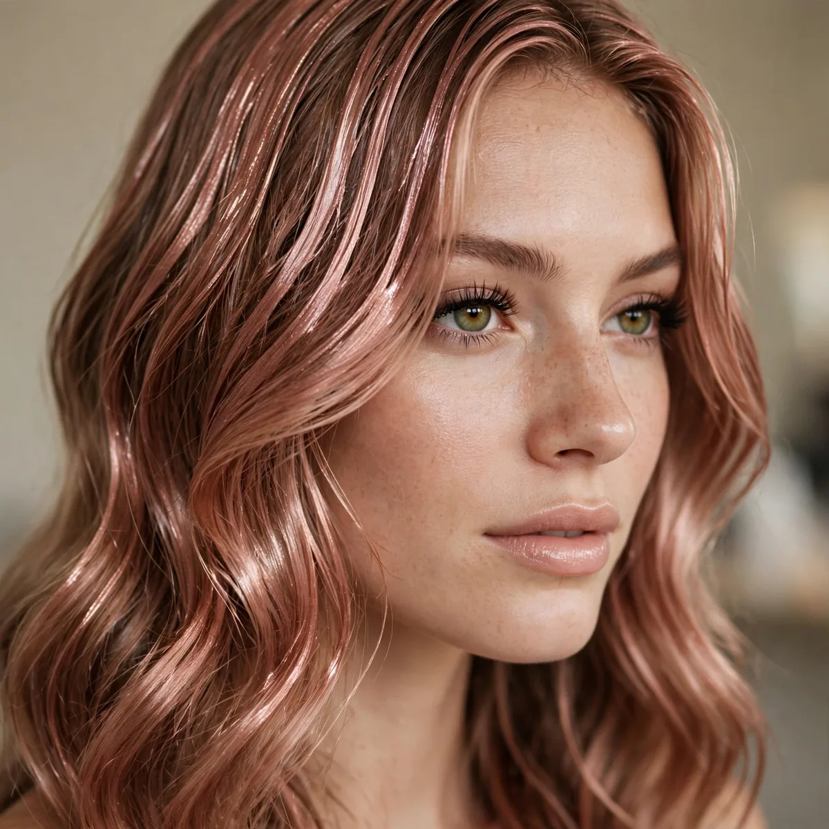 Rose gold gloss treatment