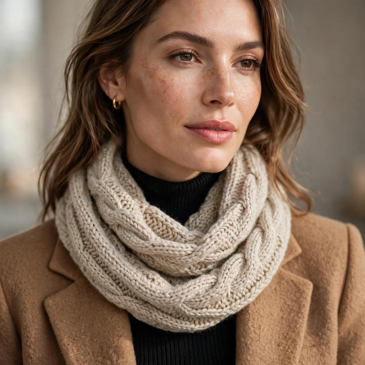 Infinity scarf looped twice