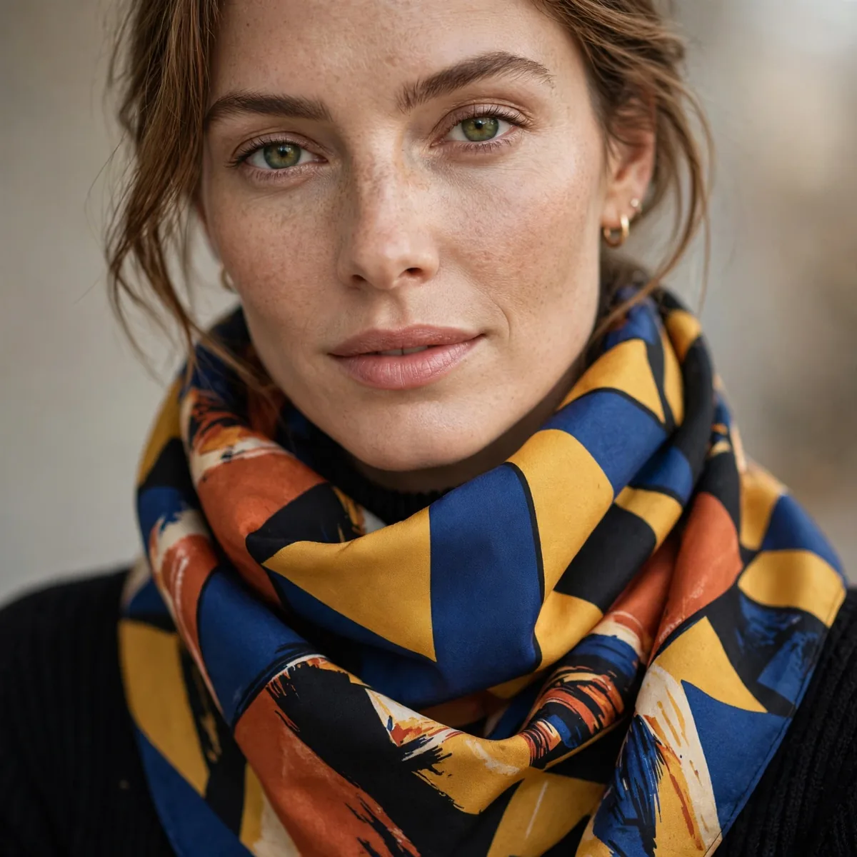 Bold printed statement scarf