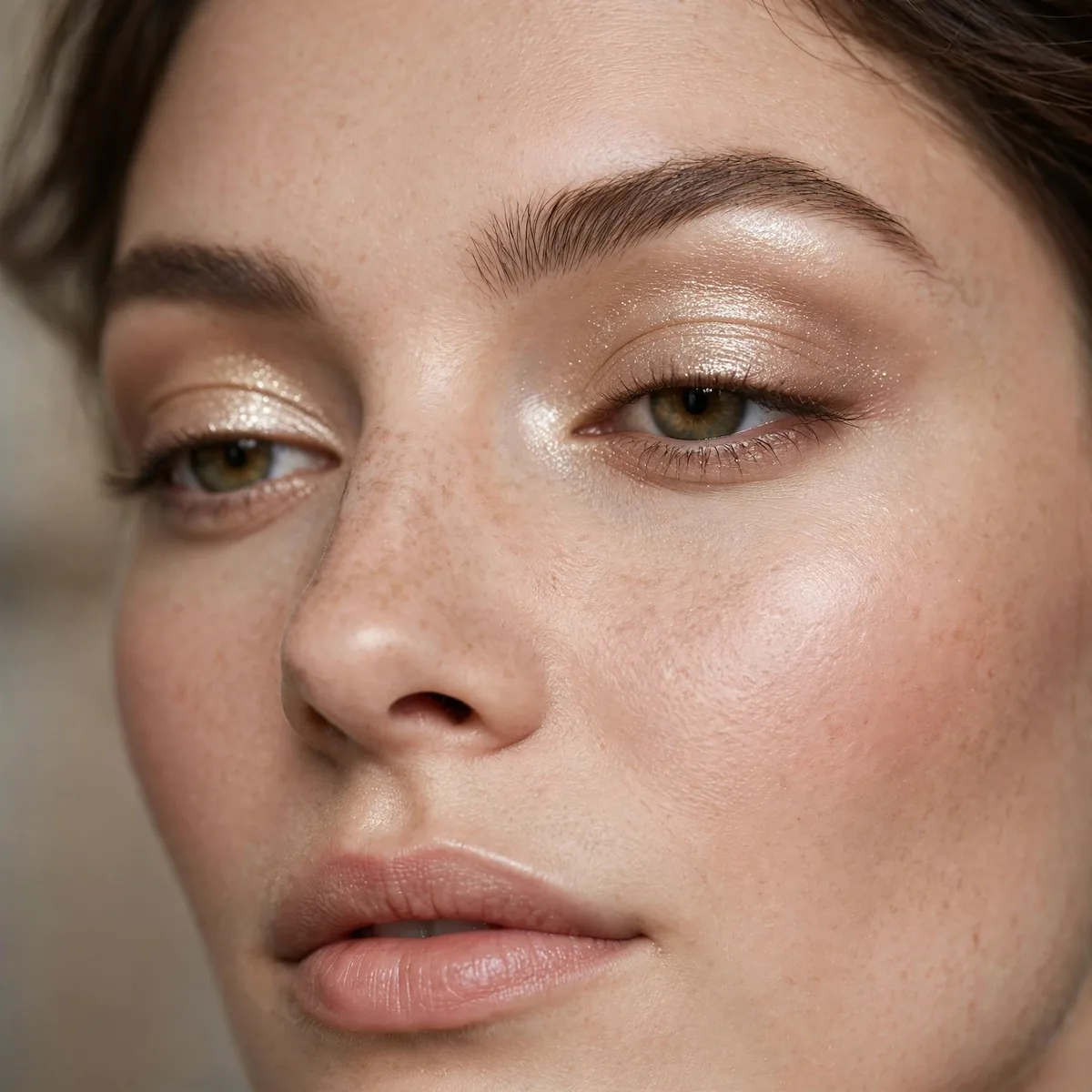Champagne shimmer eyeshadow wash