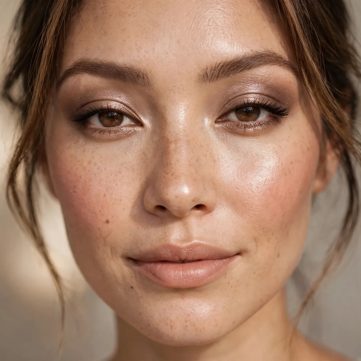 Satin taupe glowing eyeshadow