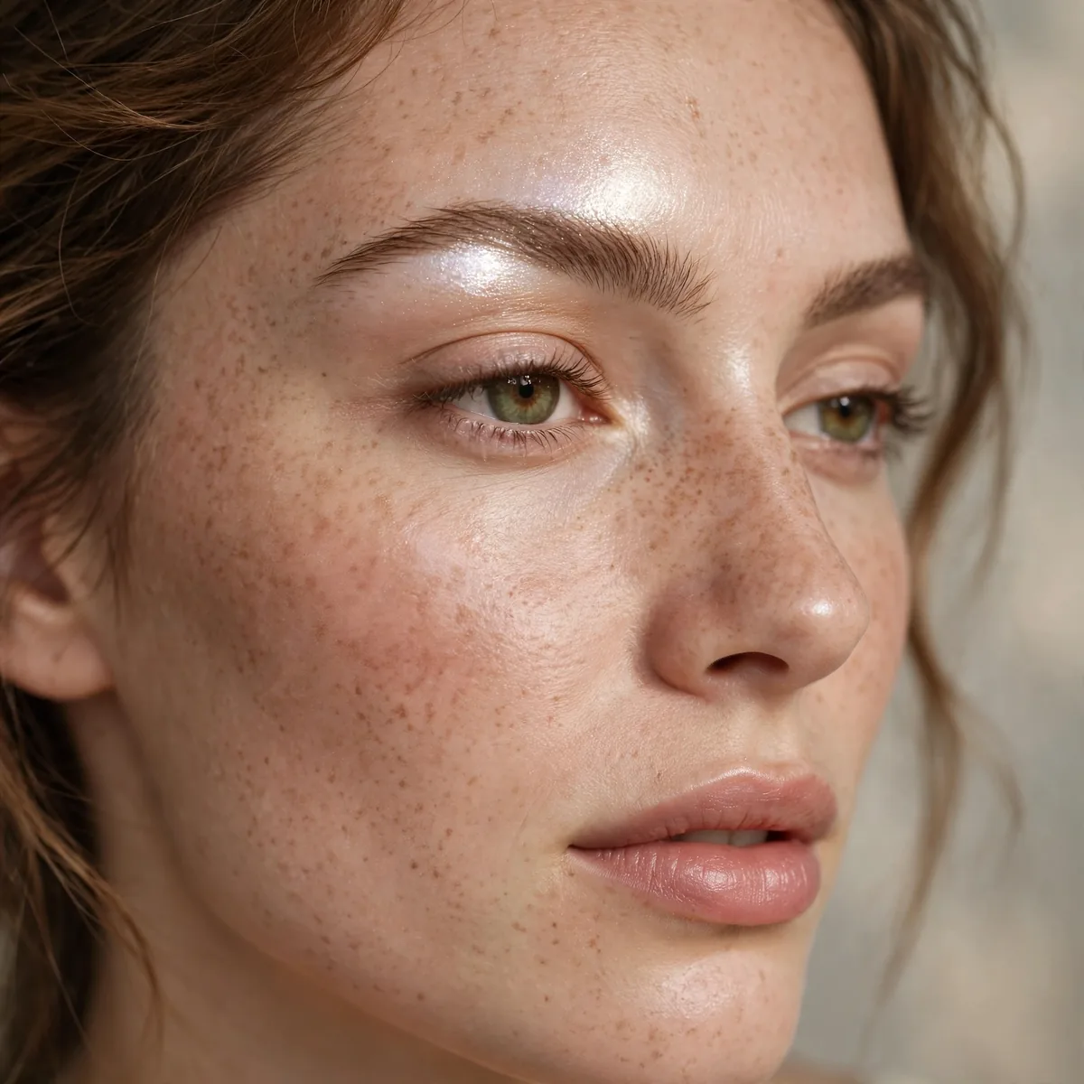 Pearl eyeshadow highlight on brow bone