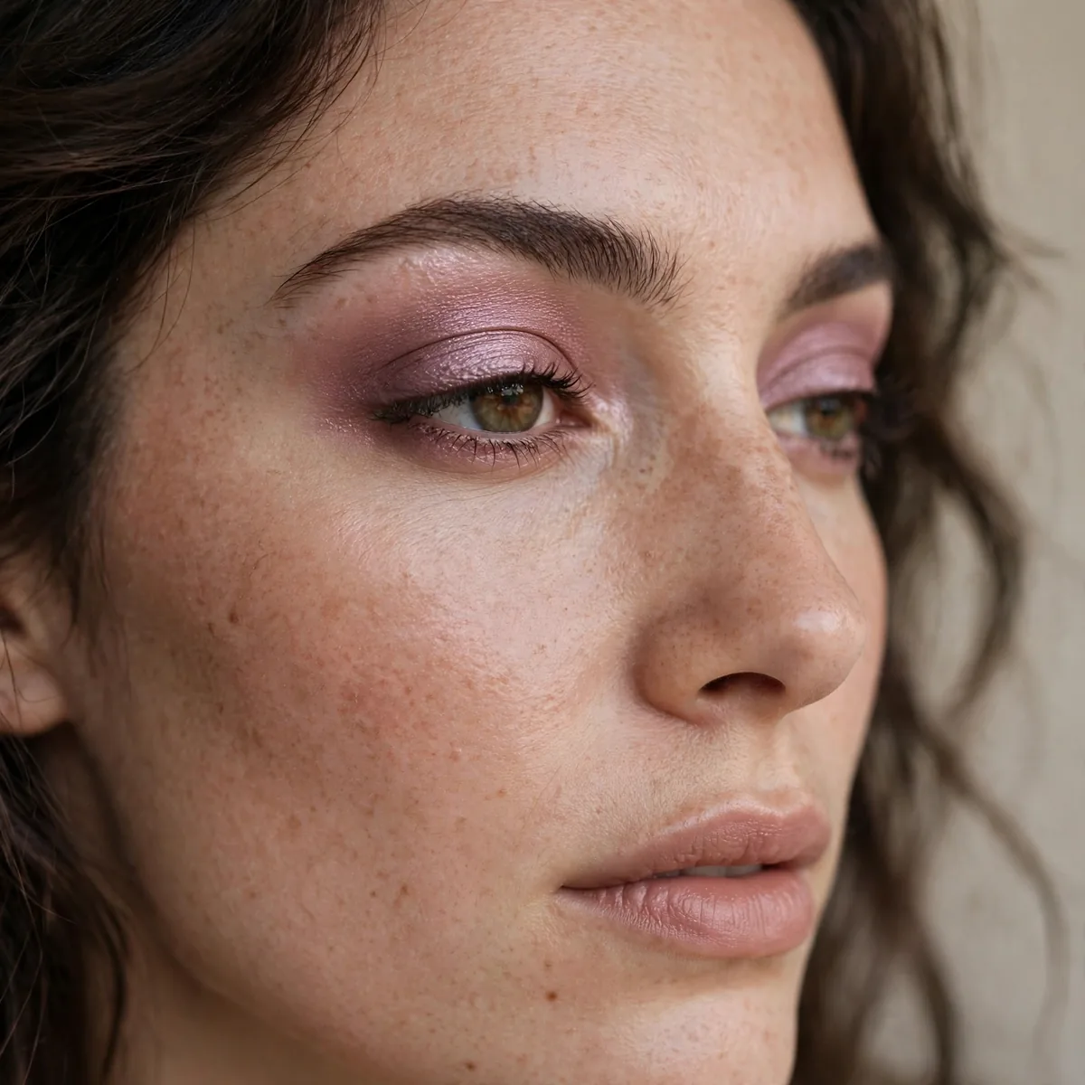 Muted mauve sheen eyeshadow