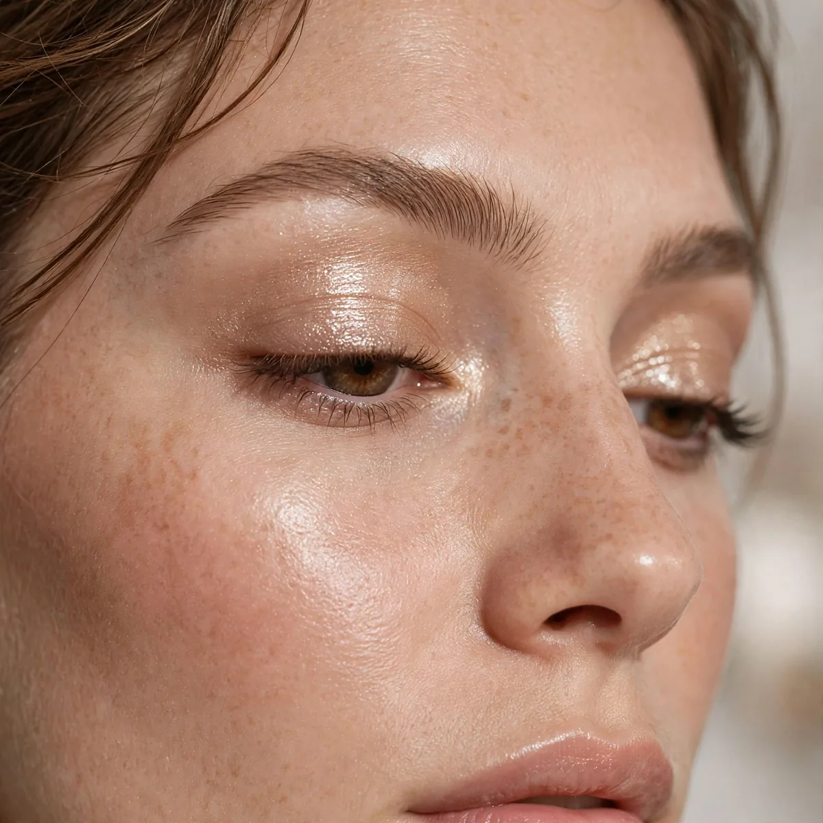 Dewy shimmer lid eyeshadow technique
