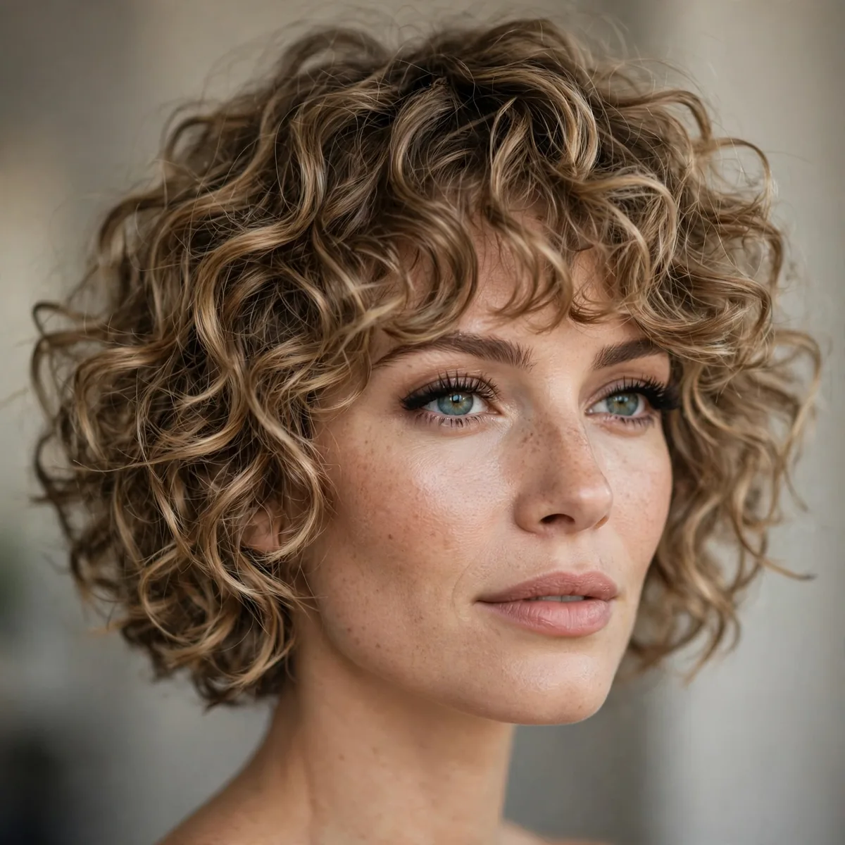 Bouncy curly shag bob