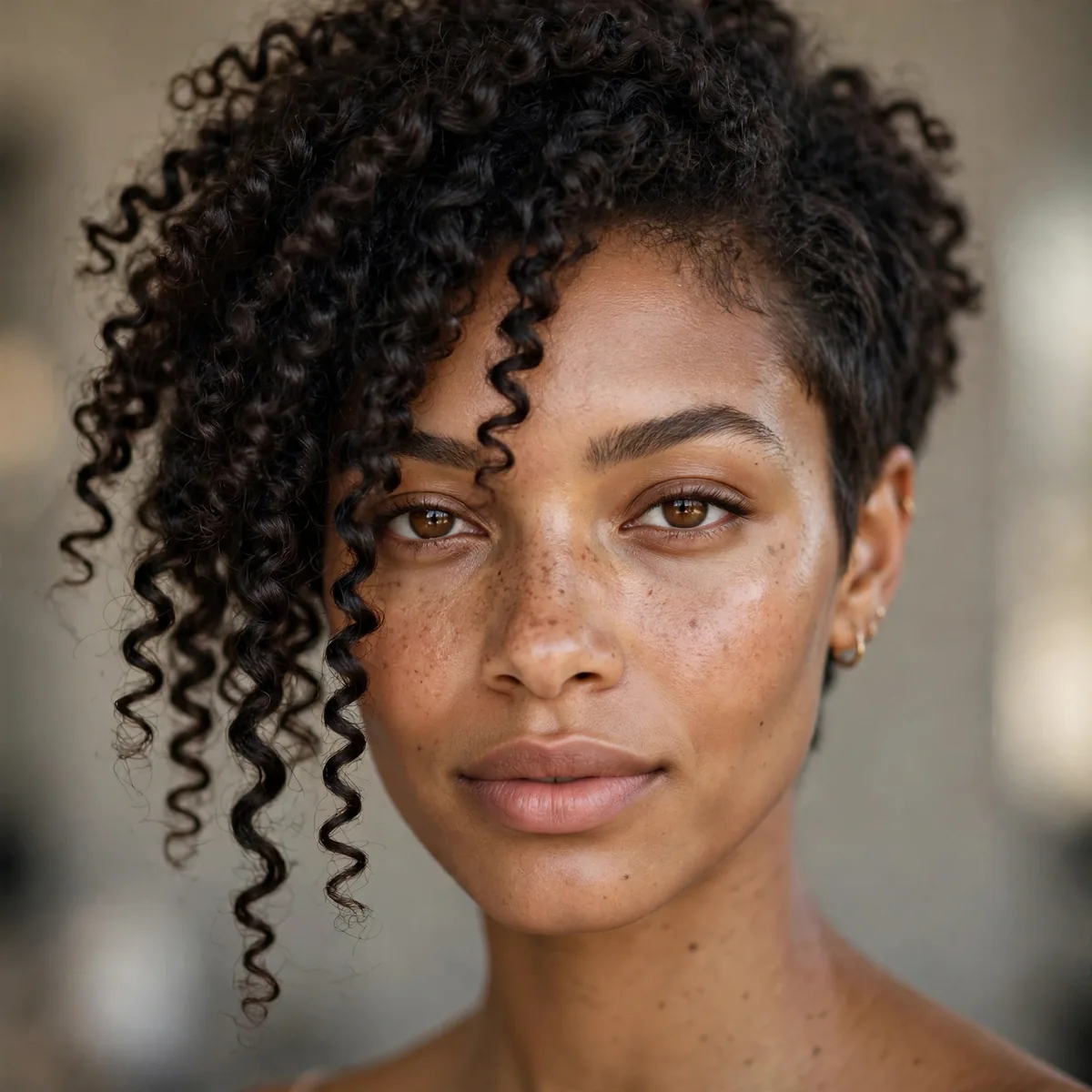Asymmetrical pixie with coils longer on one side