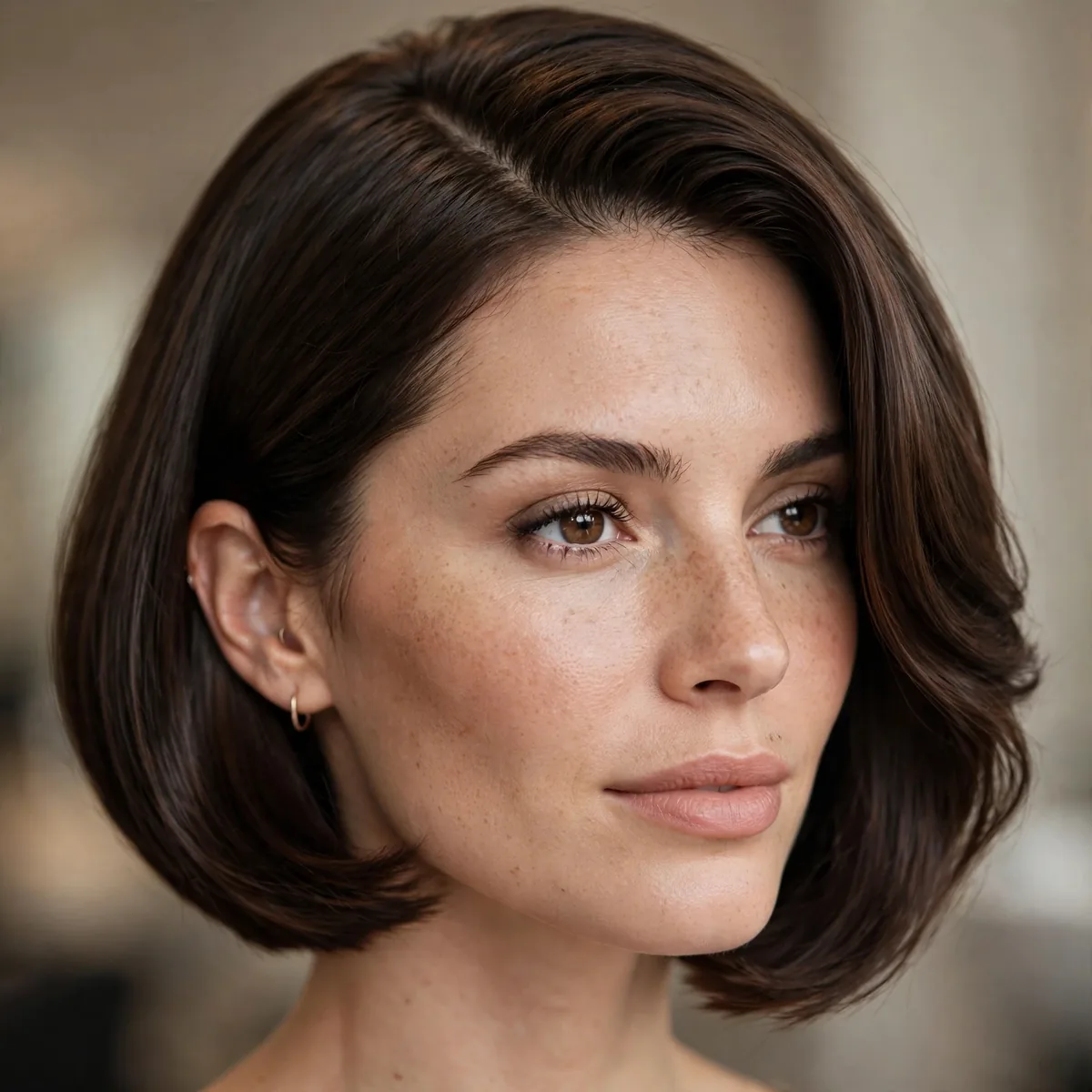 Bob with deep side part
