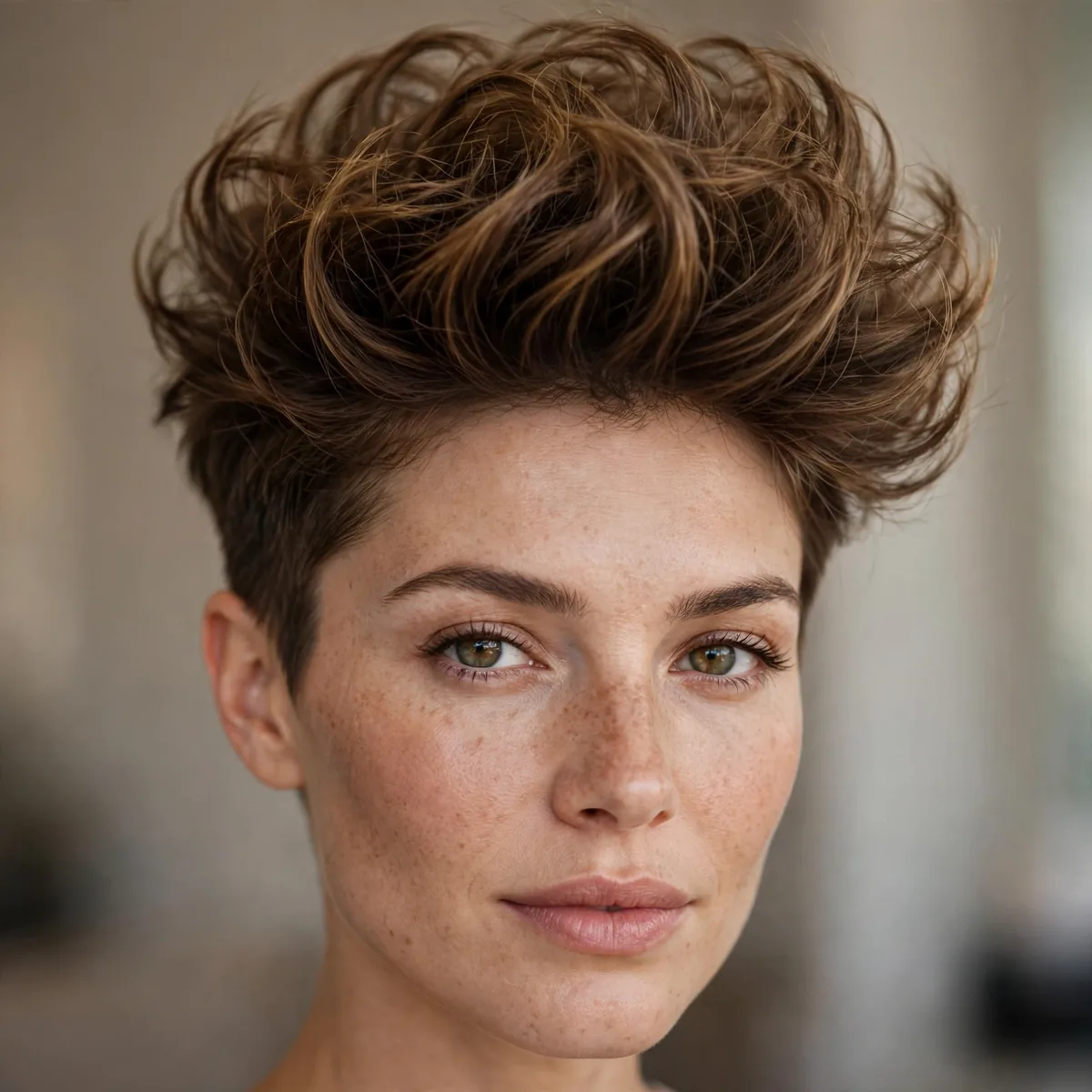 Short crop with voluminous crown