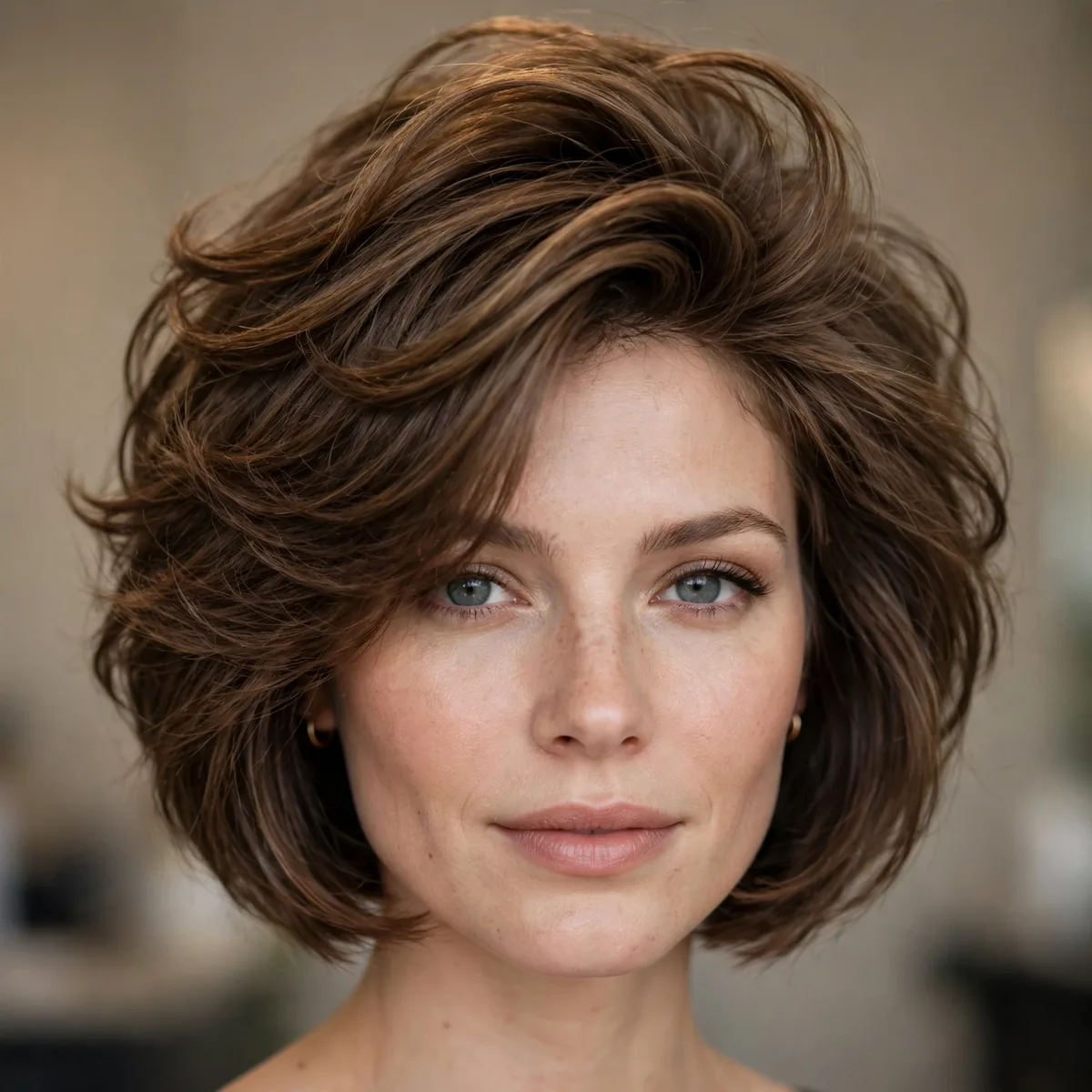 Bob with voluminous layered crown