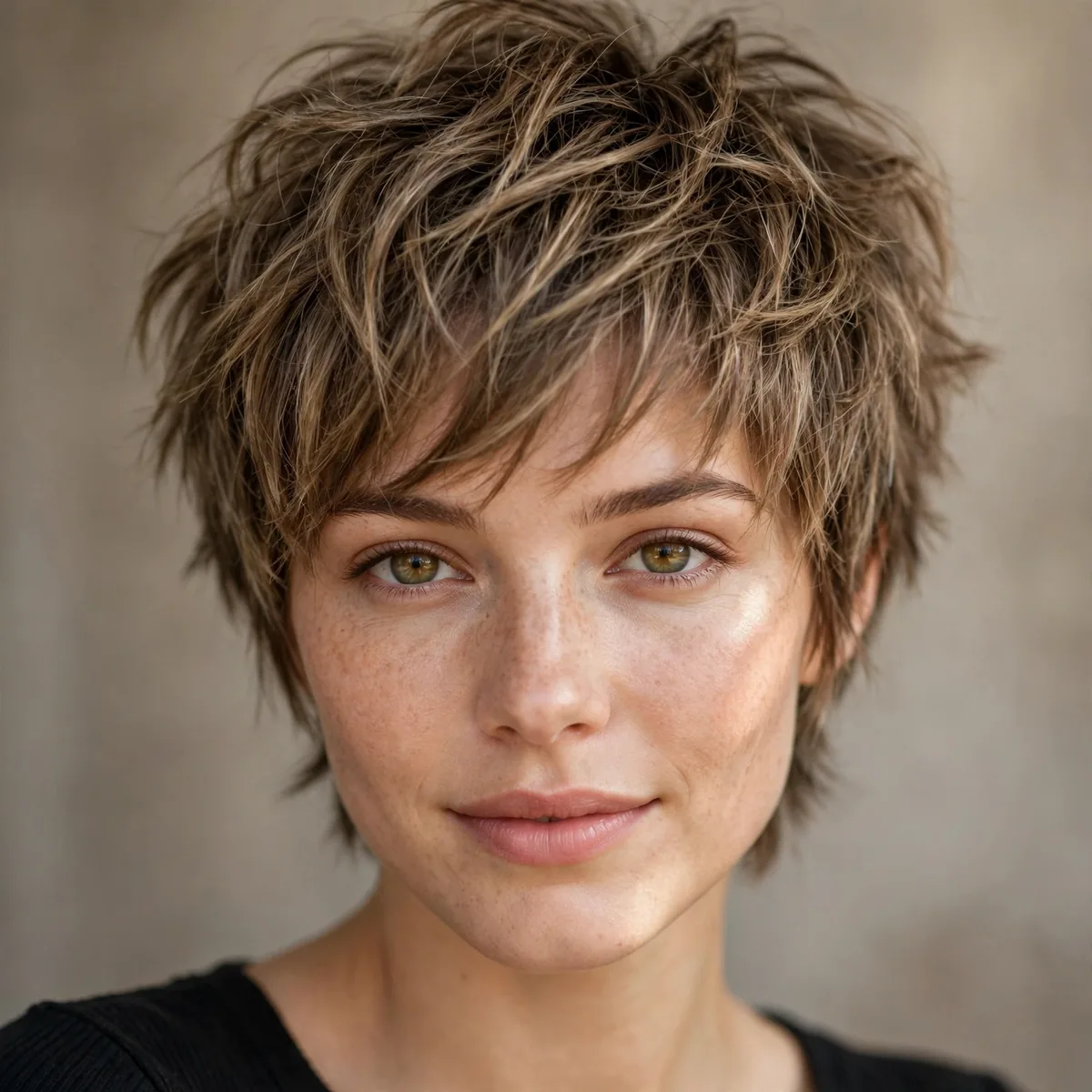 Tousled pixie with layers