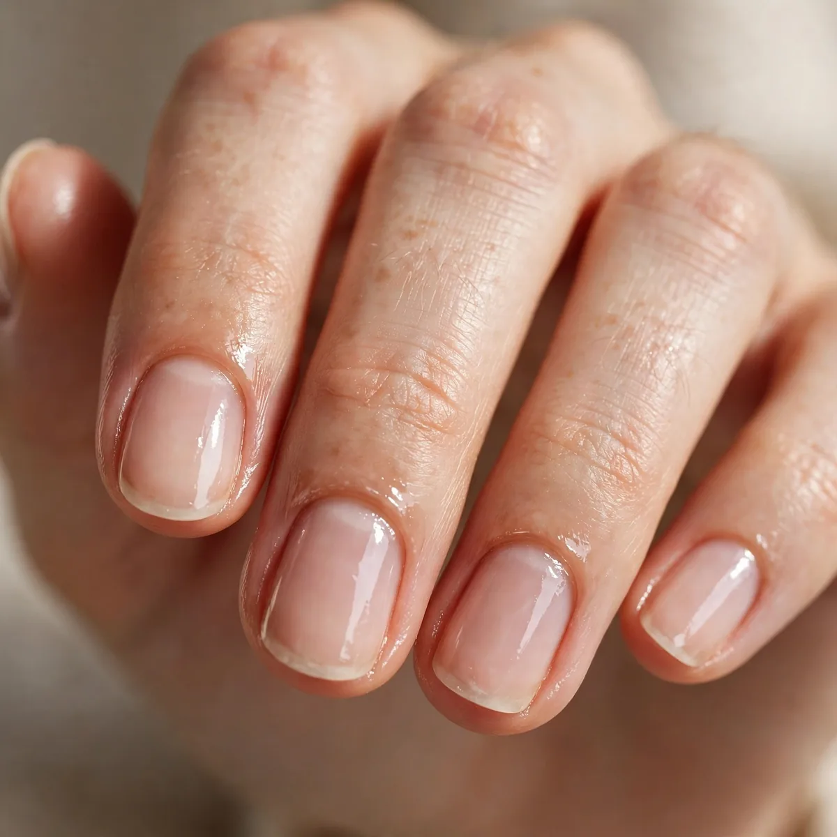 Healthy bare short nails